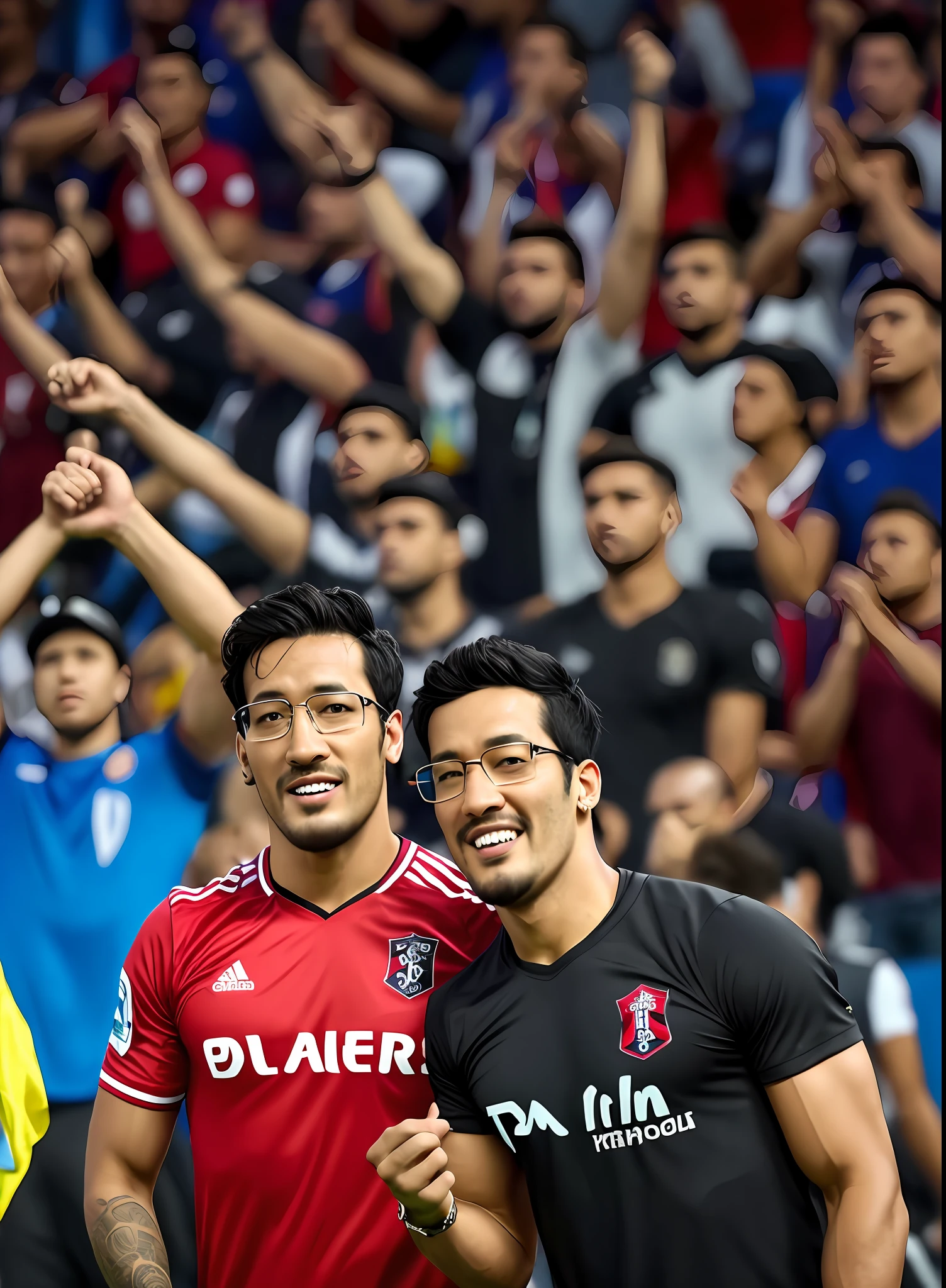 Man with glasses and beard with shirt of the Flamengo Football Club in the stands of the Maracanã stadium with the fans, Msxotto, Streamer do Twitch / Jogador Ludwig, david rios ferreira, imagem de qualidade muito baixa, Henry Alvim Correa, gui guimaraes, retrato de alta qualidade, Markiplier, foto de perfil 1024px, icaro carvalho, imagem do avatar --auto