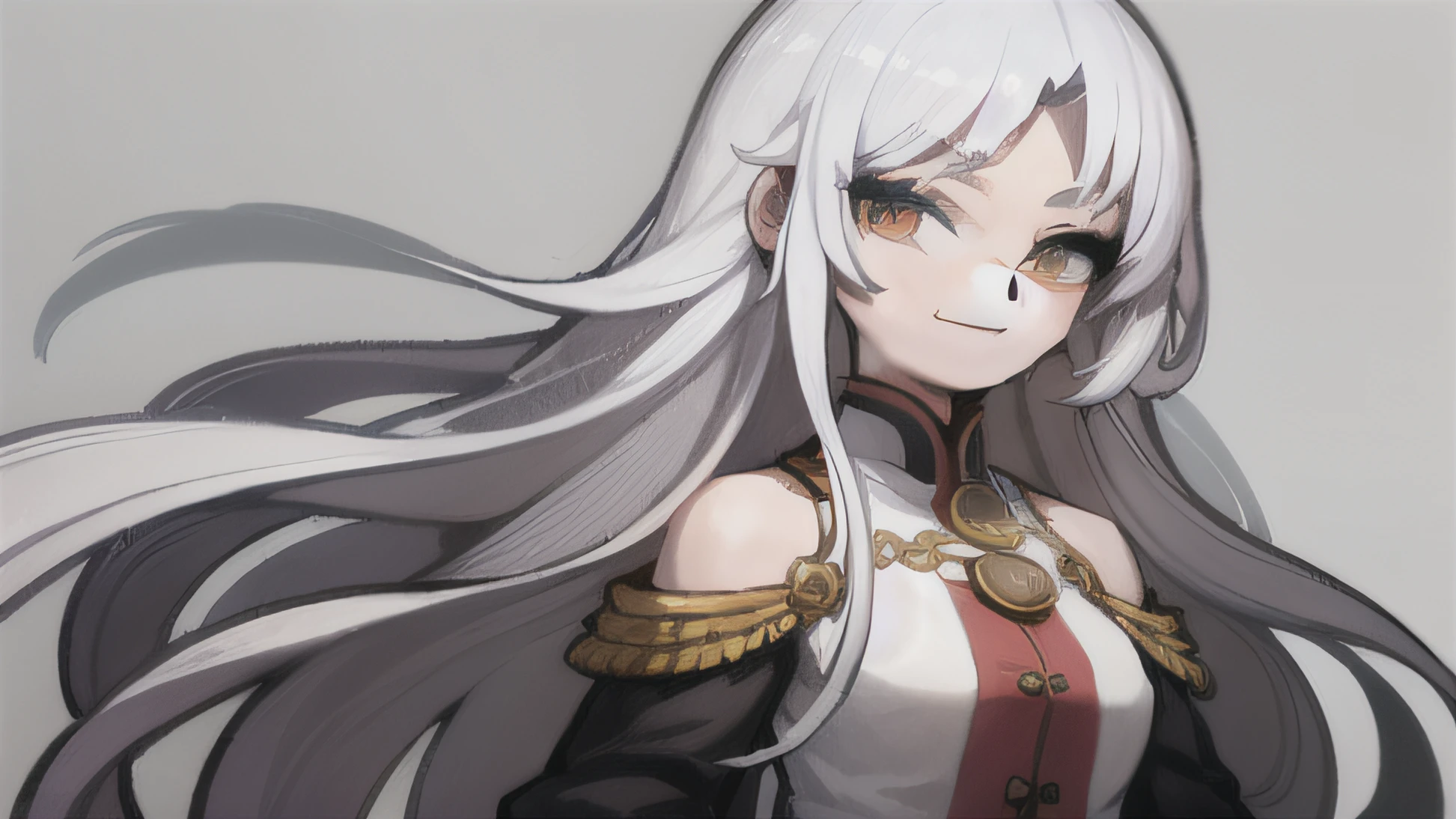 with a pure white background,Long flowing hair,Oriental beauty,Round face,Cherry small mouth,Willow leaf arched his eyebrows,Often eyelashes,goddes。Smile sweetly,Tall and tall,Straighten the atmosphere。