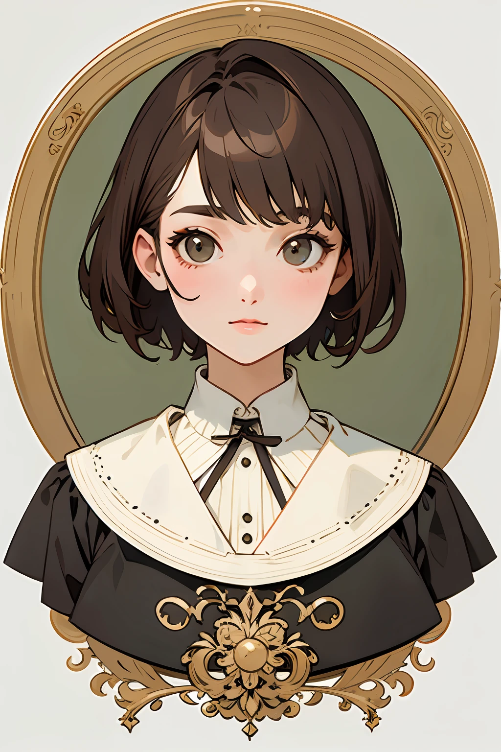 ((masterpiece、top-quality、top-quality、short brown haired,illustratio、intricate detailes)