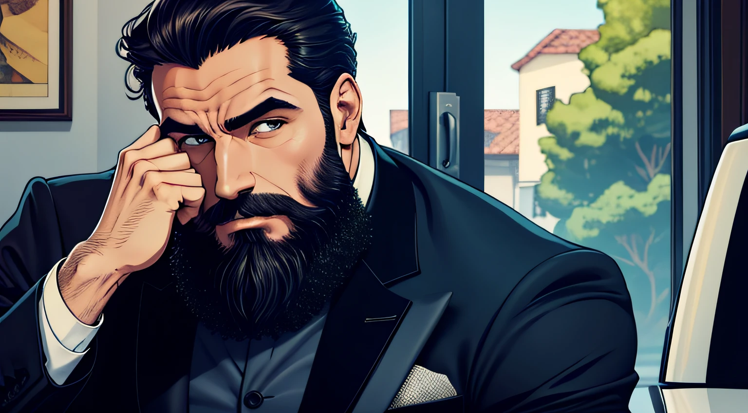 homem de terno com barba preta grande --auto