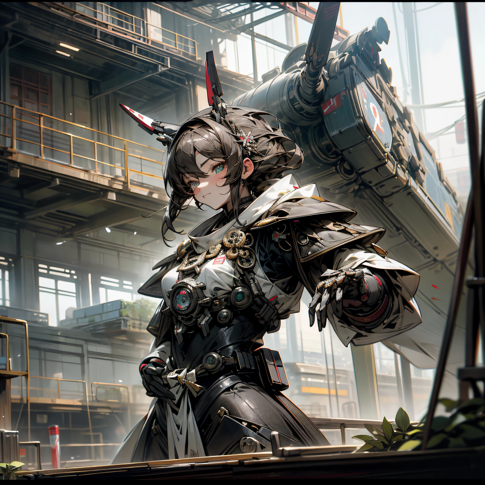 （Ultra-detailed background，detailedbackground），absurderes，A high resolution，ultra - detailed，extremely detaile，Anime Kaze Imperial Sister wears mecha at the training ground --auto