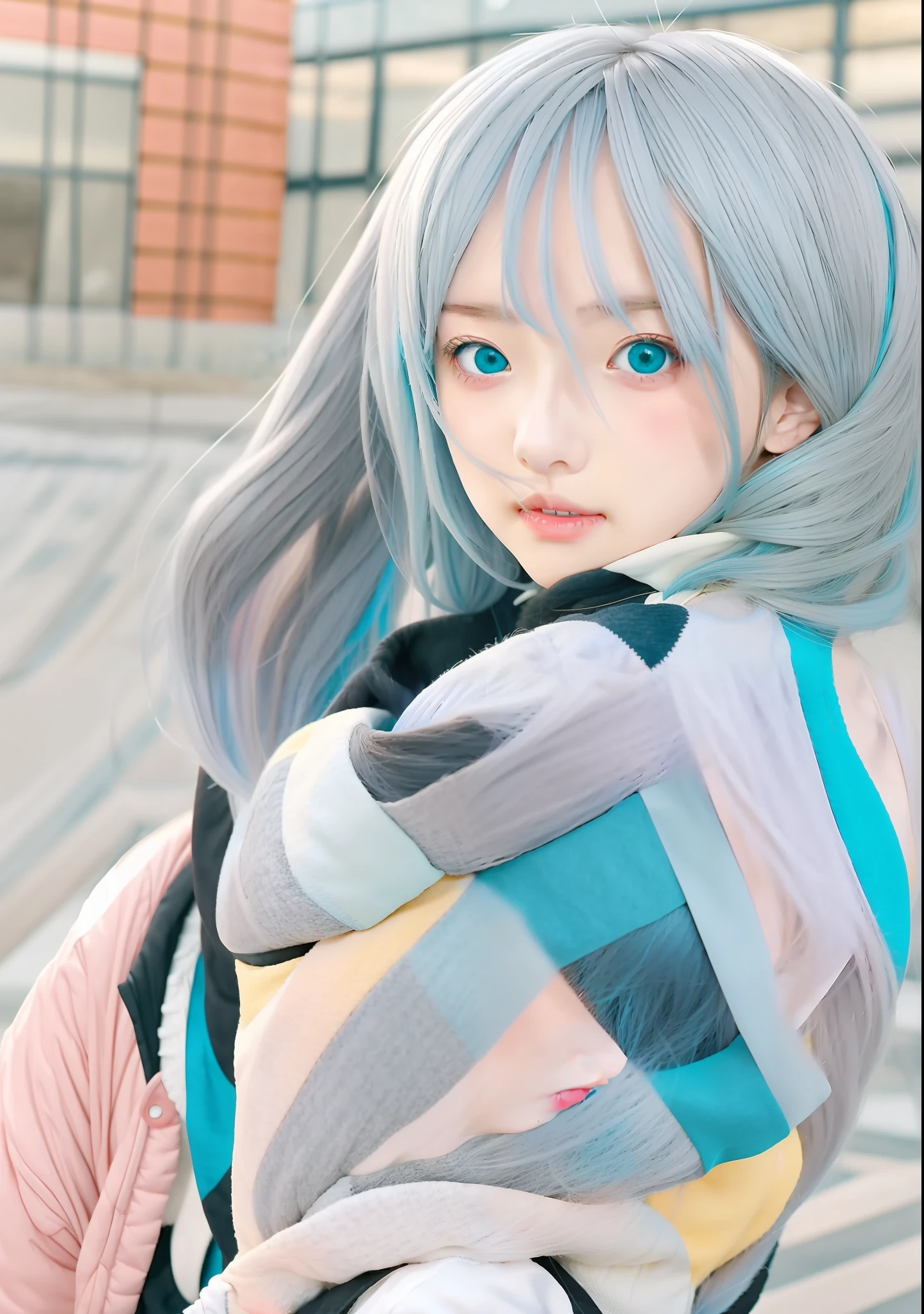 anime girl with long gray hair and blue eyes posing, cute anime girl, pretty anime girl, silver hair girl, anime girl, beautiful anime girl, young anime girl, seductive anime girl, an anime girl, anime visual of a cute girl, anime girl with teal hair, girl silver hair, anime girl with long hair, anime best girl, attractive anime girl