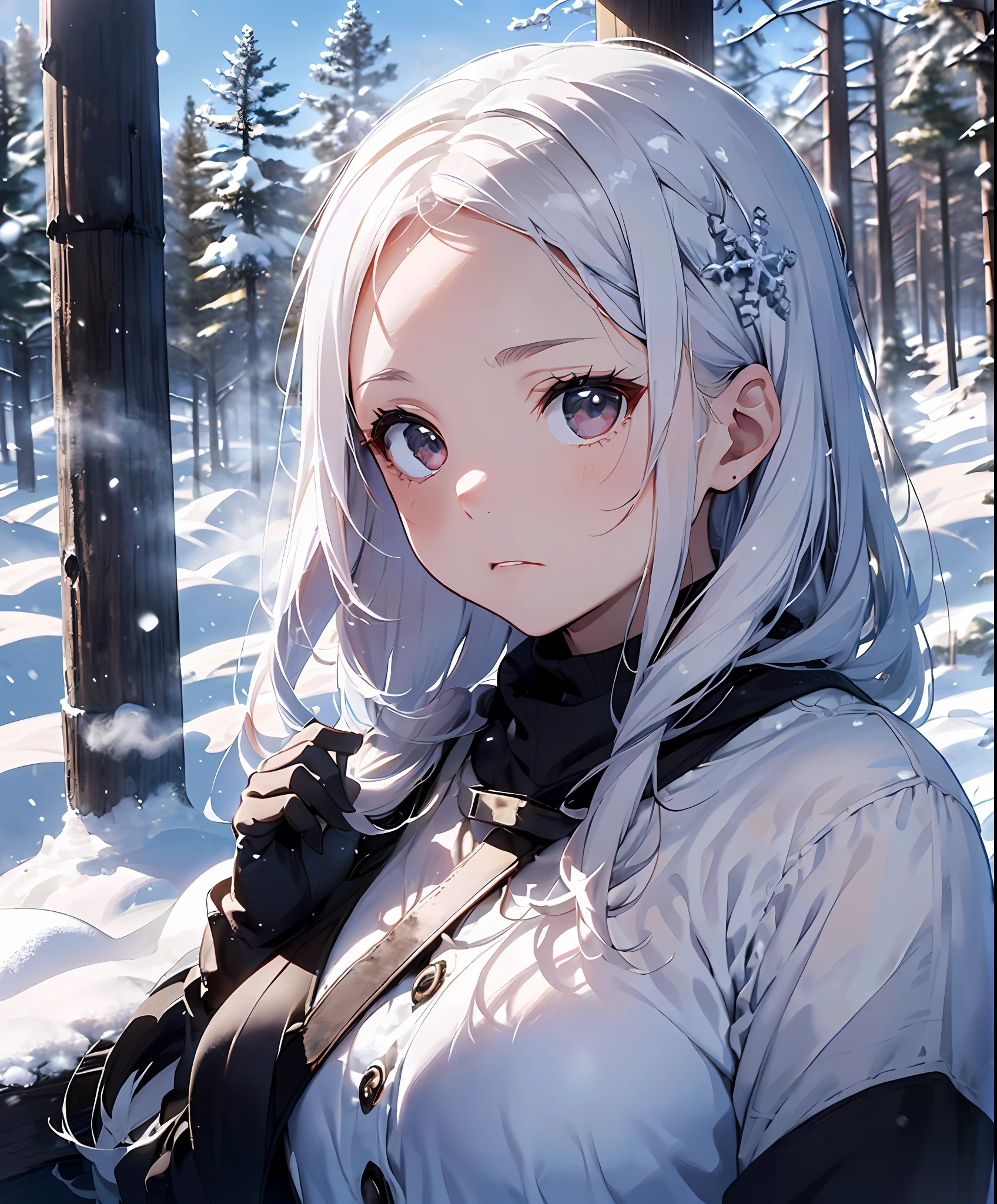 Masterpieces, (Illusion: 1.5), The Ghost of a Beauty, The Dead, (((Cloudy Day)), ((Snow Day)), ((Death Dress)), (Kyoko), (Forehead Eboshi), (Forehead Eboshi), (Dream: 1.5), (Snowy Forest), (Dream: 1.5), Scary Dream, ((Dense Fog: 1.8)), ((Dry Ice)), (Foggy: 1.5), (Snowstorm: 1.5), In the Deep Forest, (Falling Snow: 1.5), Beautiful and Beautiful, (((Sea of Clouds)), (Above the Clouds)), Night, (Pitch Black Darkness), (Reflected Light of Snow), Long Black Hair, Hair Luster, Snowflake, Snowflake Hair Ornament, Snow Mountain, Full Body, Black Hair Flying in the Wind, ((Cloudy)))), Jet Black, (White Sigh: 1.5), Feet, (Hidden by Snow Smoke: 1.5), (Snow Smoke), (Sigh: 1.5), (Anger), (Sad), (Melancholy), (Pale Flame), (Foxfire), Wallpaper, Photorealistic, 4K, Real