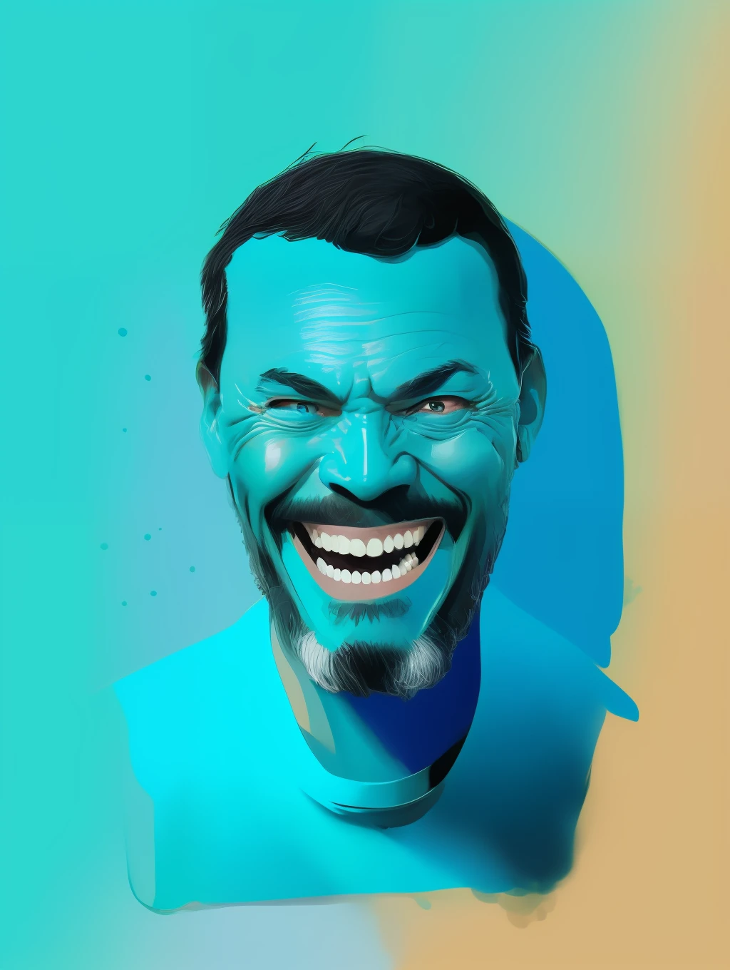 (Unhinged Digital Artwork:1.3) of (Sketch:1.3),(Happy:1.3) drunk man,CGSociety,ArtStation,(Cyan hue:1.3)