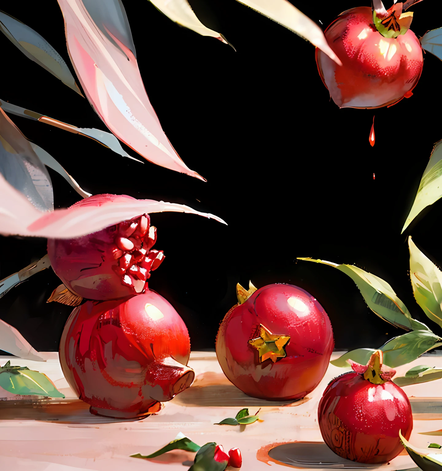 Pomegranate black background