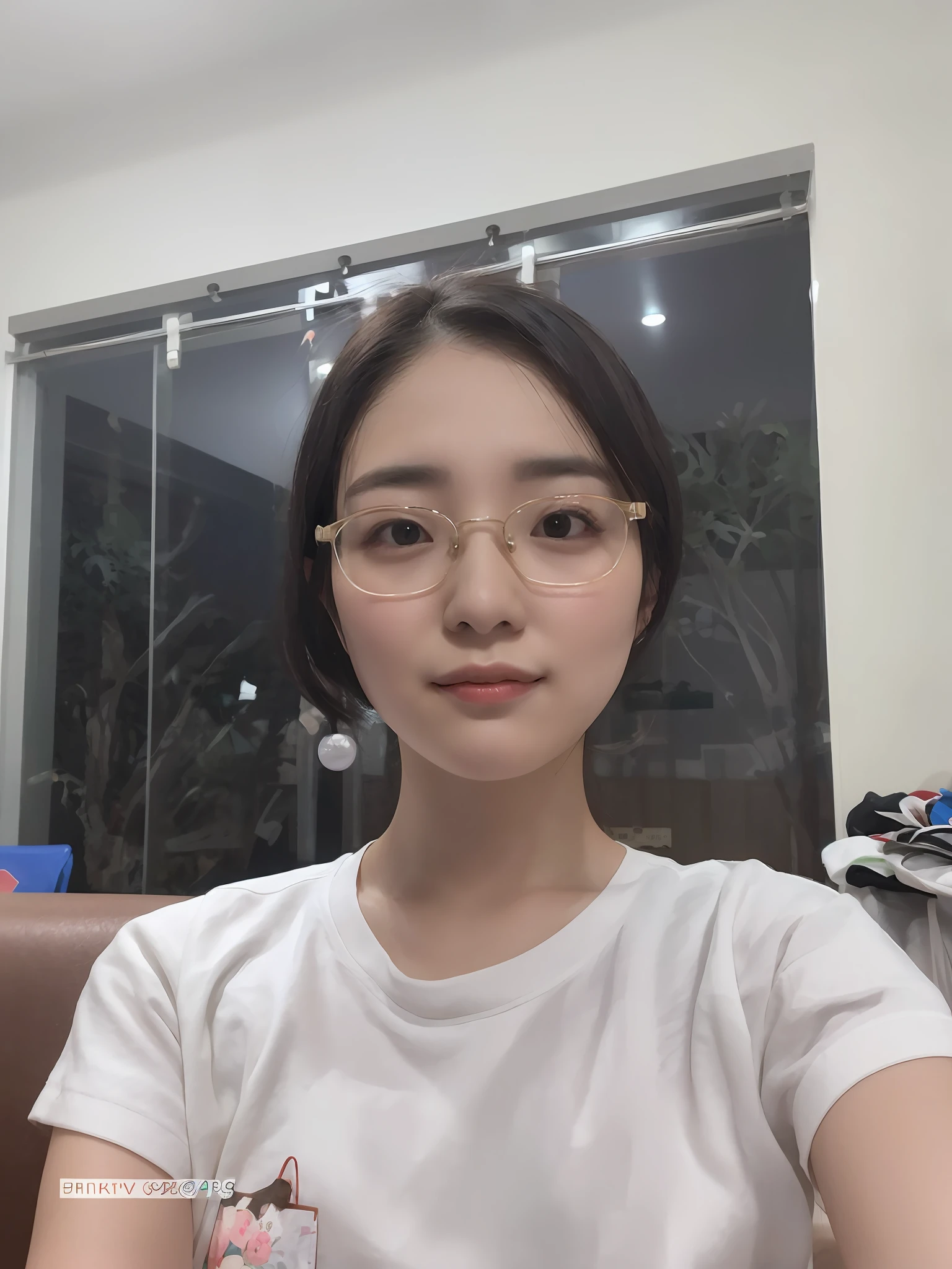 there is a woman wearing glasses sitting in a chair, 8k selfie photograph, with glasses, 2 7 years old, xintong chen, 2 8 years old, wenfei ye, dang my linh, 2 3 years old, 2 9 years old, 2 2 years old, with glasses on, 21 years old, jaeyeon nam, very clear face, student