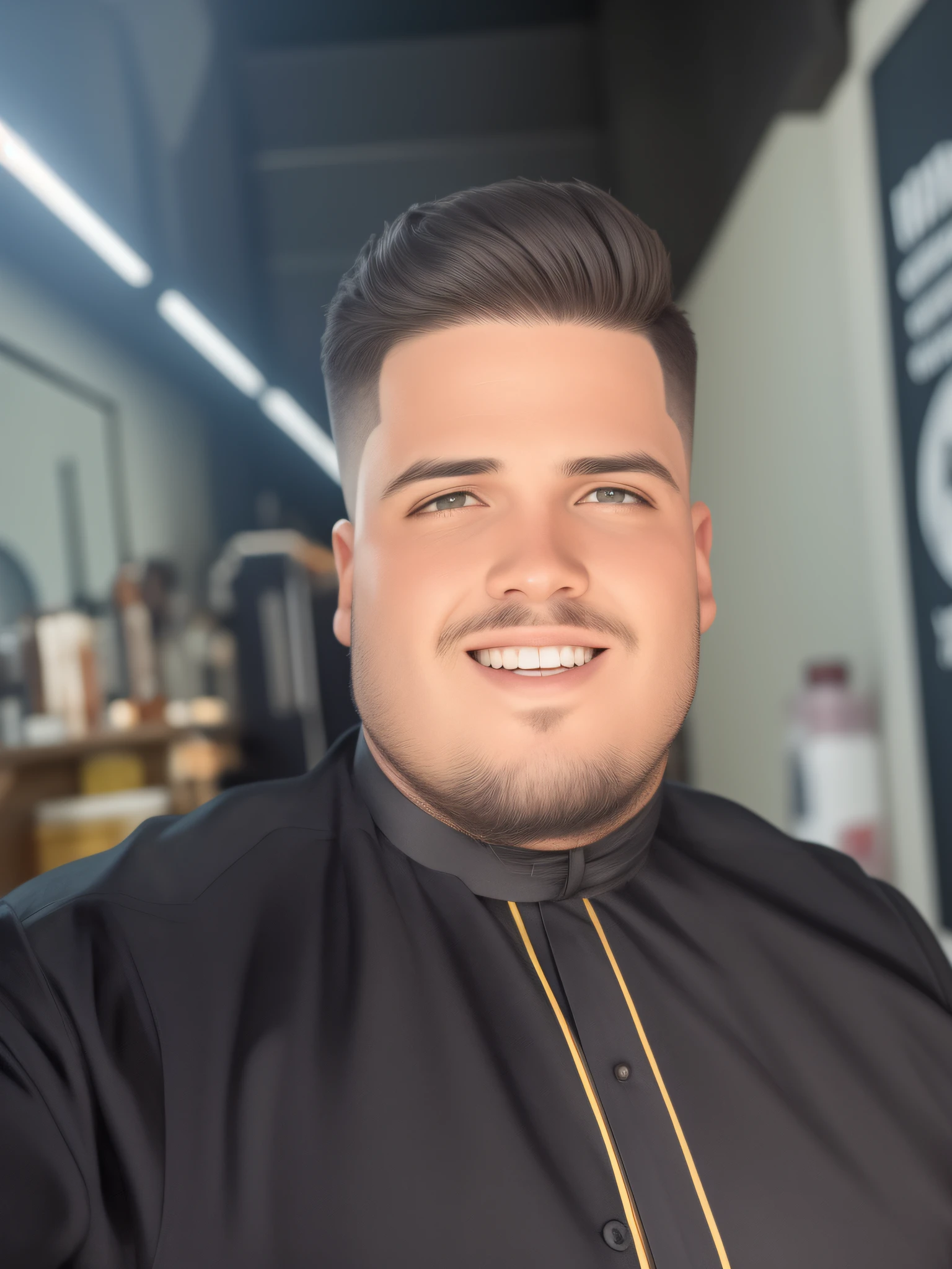 Barber man in black suit cinematic 8k