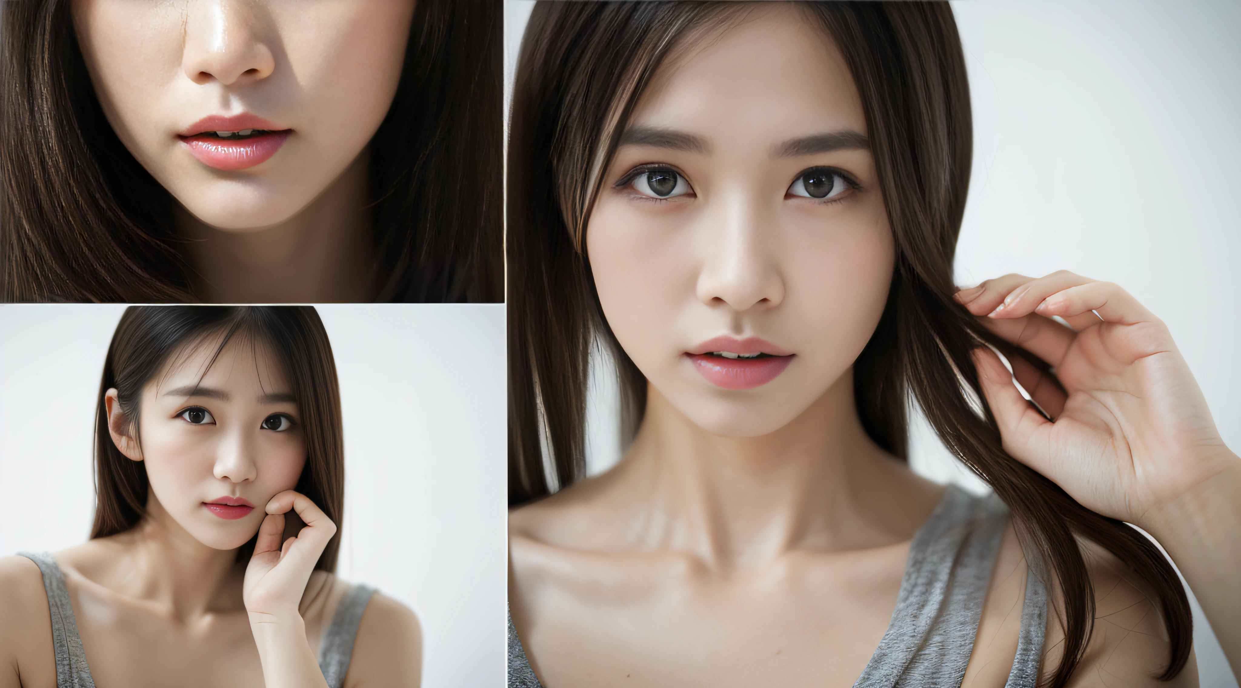 realisitic、masuter piece、Beautiful Hong Kong model woman,studio shoot、Emotion Lighting、emotive、Shade lighting
