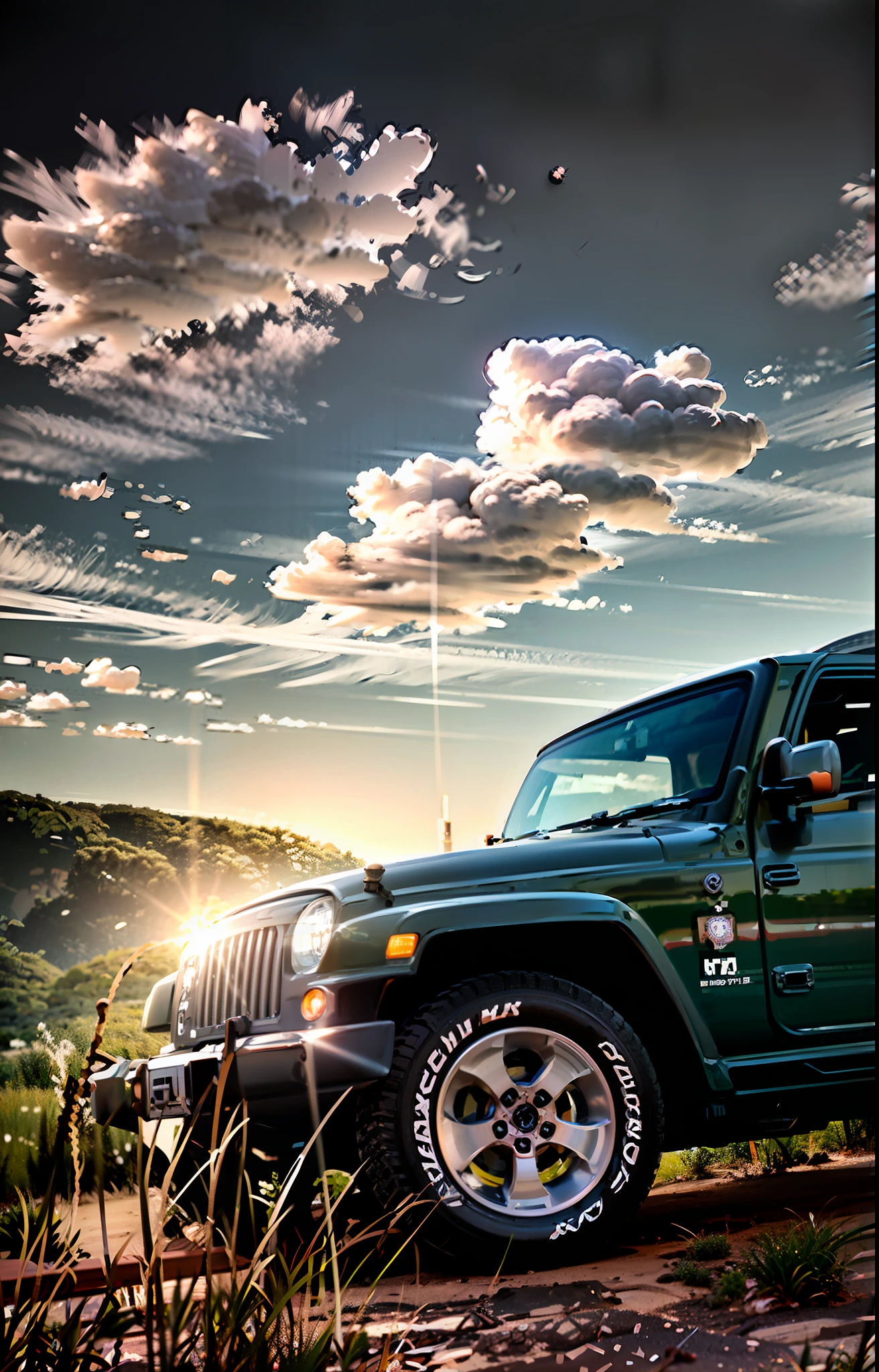 Jeeps parked on dirt roads in cloudy fields, jeep in background, off-roading, jeep, jeep wrangler, vehicle photography, High quality wallpaper, Desktop background, wallpaper mobile, Wallpaper background, wallpaper - 1 0 2 4, off-roading, Red car, wide portrait, wallpaper hd, 4k post, 4 k post, 4 k masterpiece