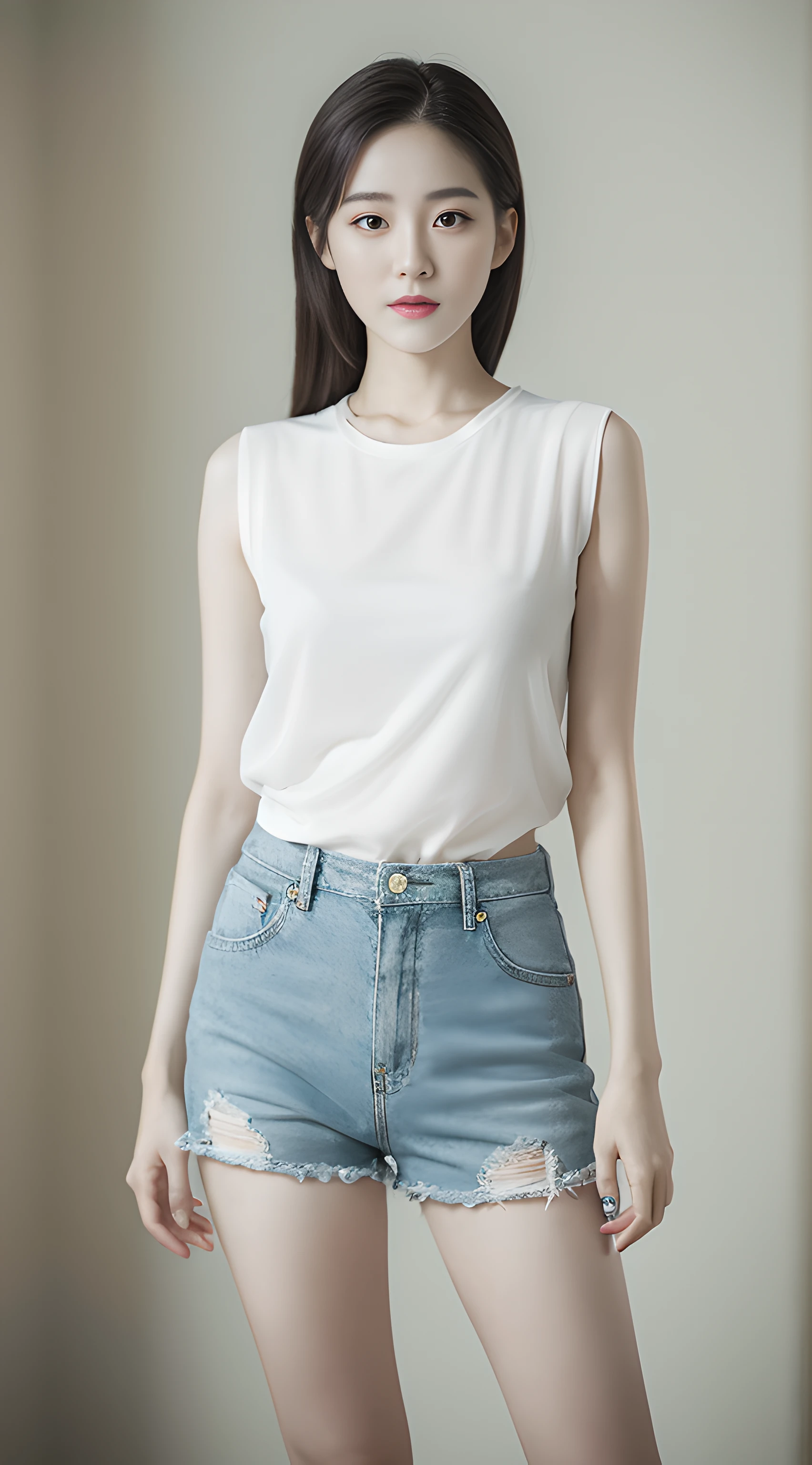 A woman in tight shorts poses for a photo,A photograph inspired by Ma Yuanyu,Tumblr,hentail realism,dilraba dilmurat,beautiful Korean women,Korean girls,cute korean actress,Beautiful Korean young woman,gorgeous korean young woman,Young and cute Korean face,Kim Young-hin,ruan jia beautiful!,Korean female fashion model