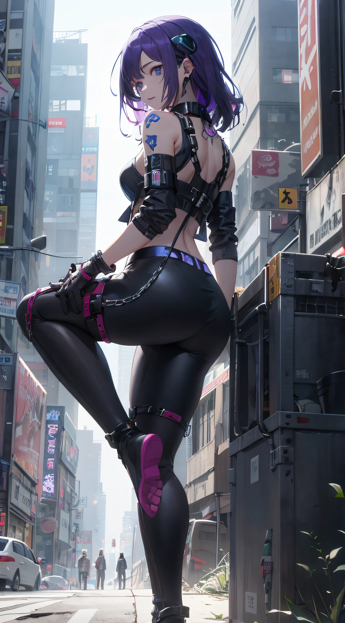 Raise your legs and hang in the air,Expose the soles of your feet、Lie down with your hips turned away、soles of feet、M-shaped legs、Woman opening her legs、Ice and ice、master piece、1人、独奏、dishiveredhair、Torn clothes、Handcuffs、Chains、a navel、Tears、(back arms:1.2)、shibari、Chains、heart - shaped pupils、Scream、Hand flail、Flail、The house was destroyed、Purple colored hair、White shirt、black necktie、Black pants、black leather clothes、Long-haired anime girl sitting on pillar of the city, anime cyberpunk art, cyberpunk anime girl, anime cyberpunk, cyberpunk anime girl mech, female cyberpunk anime girl, Digital cyberpunk anime art, Anime cyberpunk moderno, digitl cyberpunk - anime art, cyberpunk anime art, anime girl of the future, Best anime 4k konachan wallpaper, sci fi anime, cyberpunk in foliage, k hd