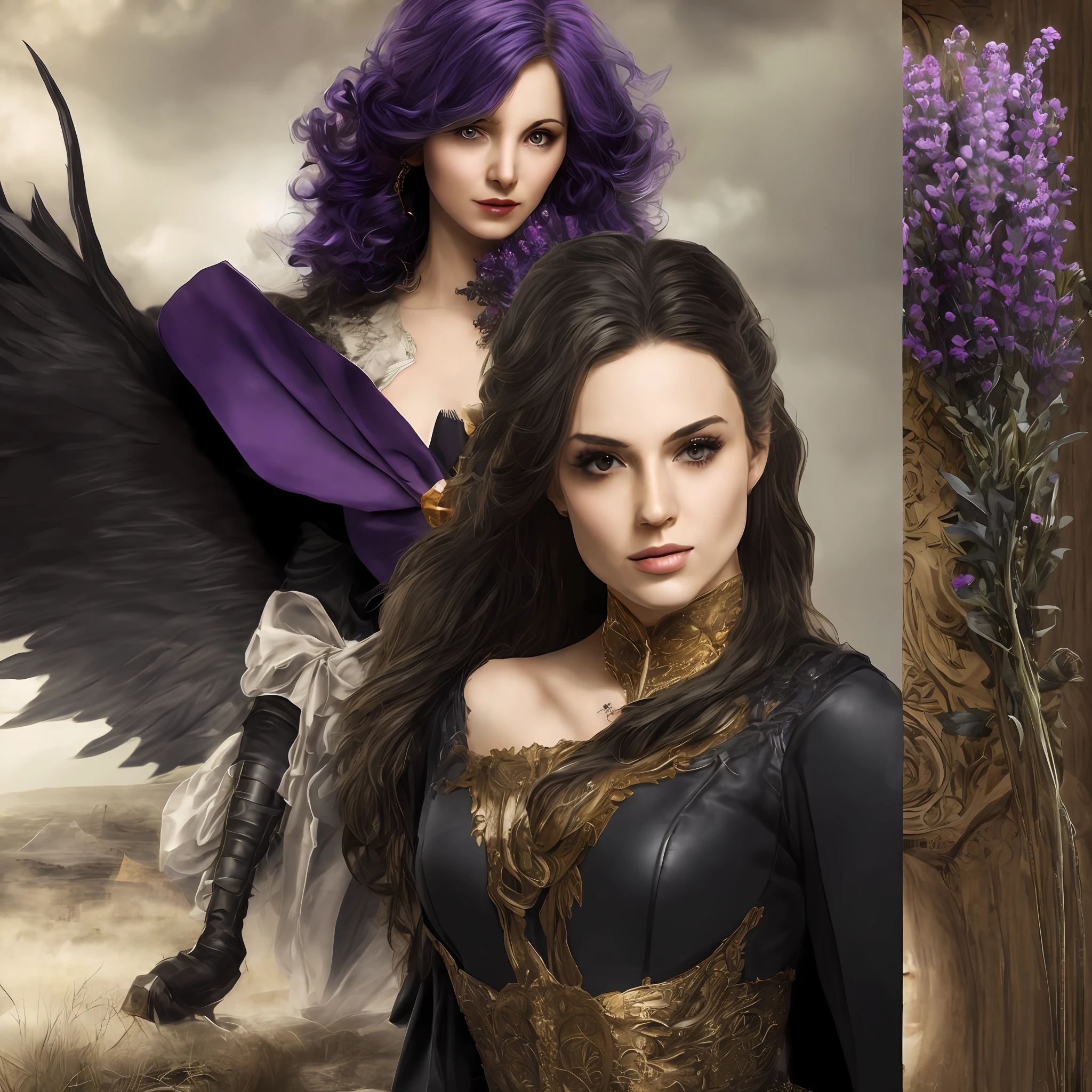 Raven Raveneld and Neal are non-identical twins.
Raveneld is an anagram for "Lavender" veio de uma fanfic,one of the best I've ever read in my life that's Harry Potter...O "Lavender" it's because of Fred Weasley... It's the smell of his hair in fanfic,lavanda francesa...I found a wonderful name and it means a lot to me because Raven was the first one I imagined and Fred is one of my biggest crushes in life...
Zara as I already mentioned briefly is because of one of the first books I read on Wattpad, it's one of the best books I've ever read in my life that talks about Zara, the daughter of the maid of a wealthy family who is given the mission to take down a very old and huge clan of extremely macho and cruel men who abused their wives and beat them afterwards...Com chicotes pra deixar marcas mesmo...She managed to take down this clan and is certainly the strongest and most perfect protagonist I have ever met...Zara significa "flor que floresce"...
Her personality and style are based on strong women, Brave warriors and great leaders...Podendo citar como principais nomes: Nyssa Al'Ghul, Maleficent and Black Canary...
Flawless posture,muito elegante e fina,nunca desce do salto... --auto