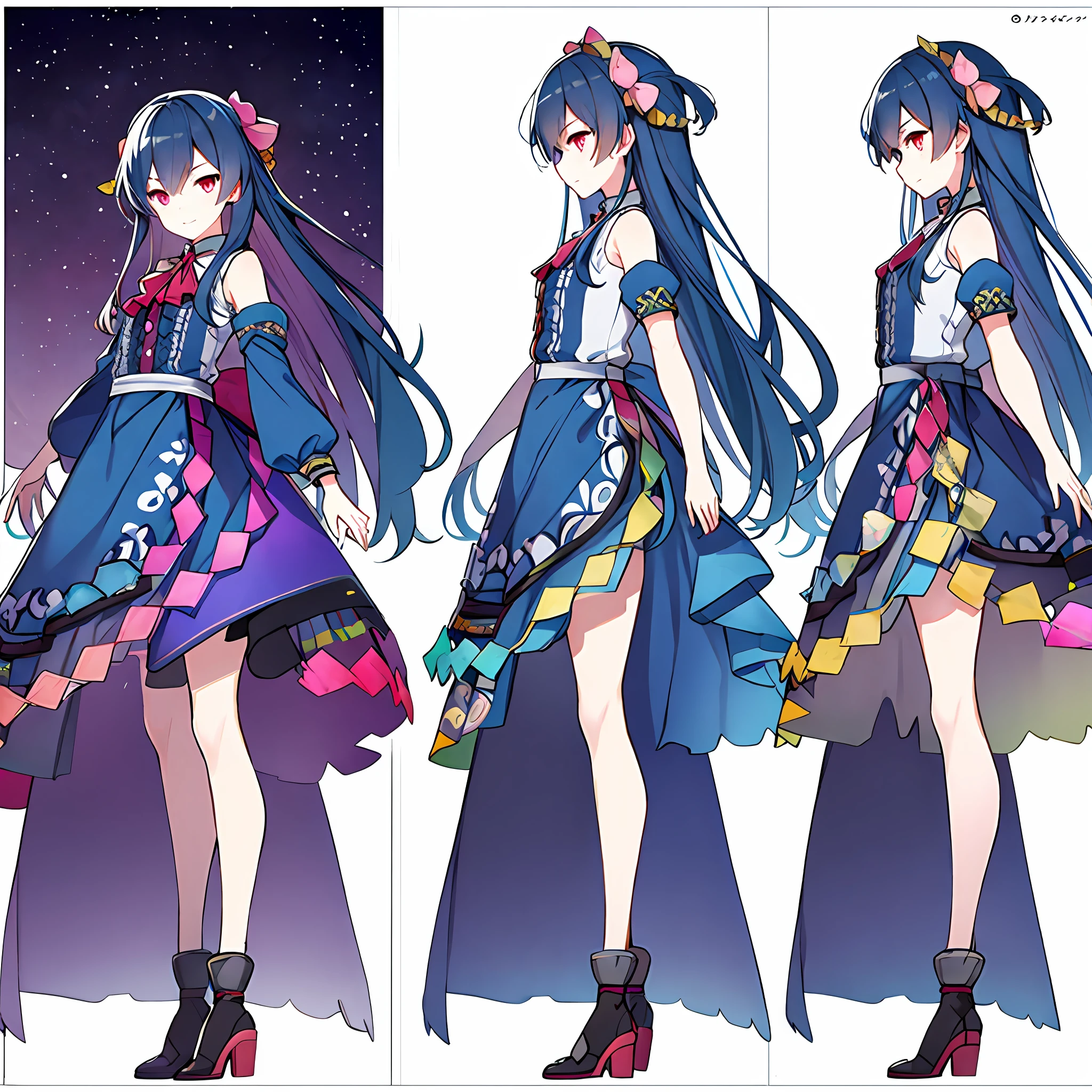 Anime character design, Kantai collection style, anime moe art style, Anime character design, anime concept art, pretty anime character design, detailed anime character art,anime visual, Anime character art, ( ( concept art of character ) )，（tmasterpiece，top-quality，best qualityer，offcial art，Beauty and aesthetics：1.2），（1girll），extremy detailed，（s fractal art：1.3），rich colourful，highest details，s the perfect face，The upper part of the body，hdr，（DOA：1.3），（white cloak golden lines：1.2），galaxias，（light stre），striking visual effects，（dynamic streaks，Luminous trajectory：1.2），vivd colour，detail-rich, Highly detailed character design, beautiful full-body concept art, Great character design, detailed anime character art, character design art, high quality character design, Detailed character design, [ Character design ]，[Multi-angle role:Head，trappings，shoe，clothes details]