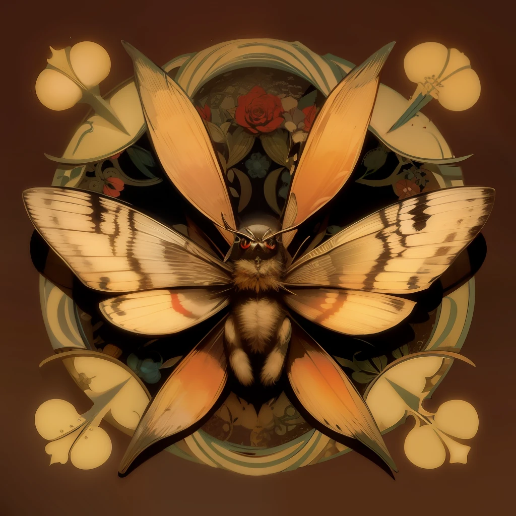 death moth, icon, intricate