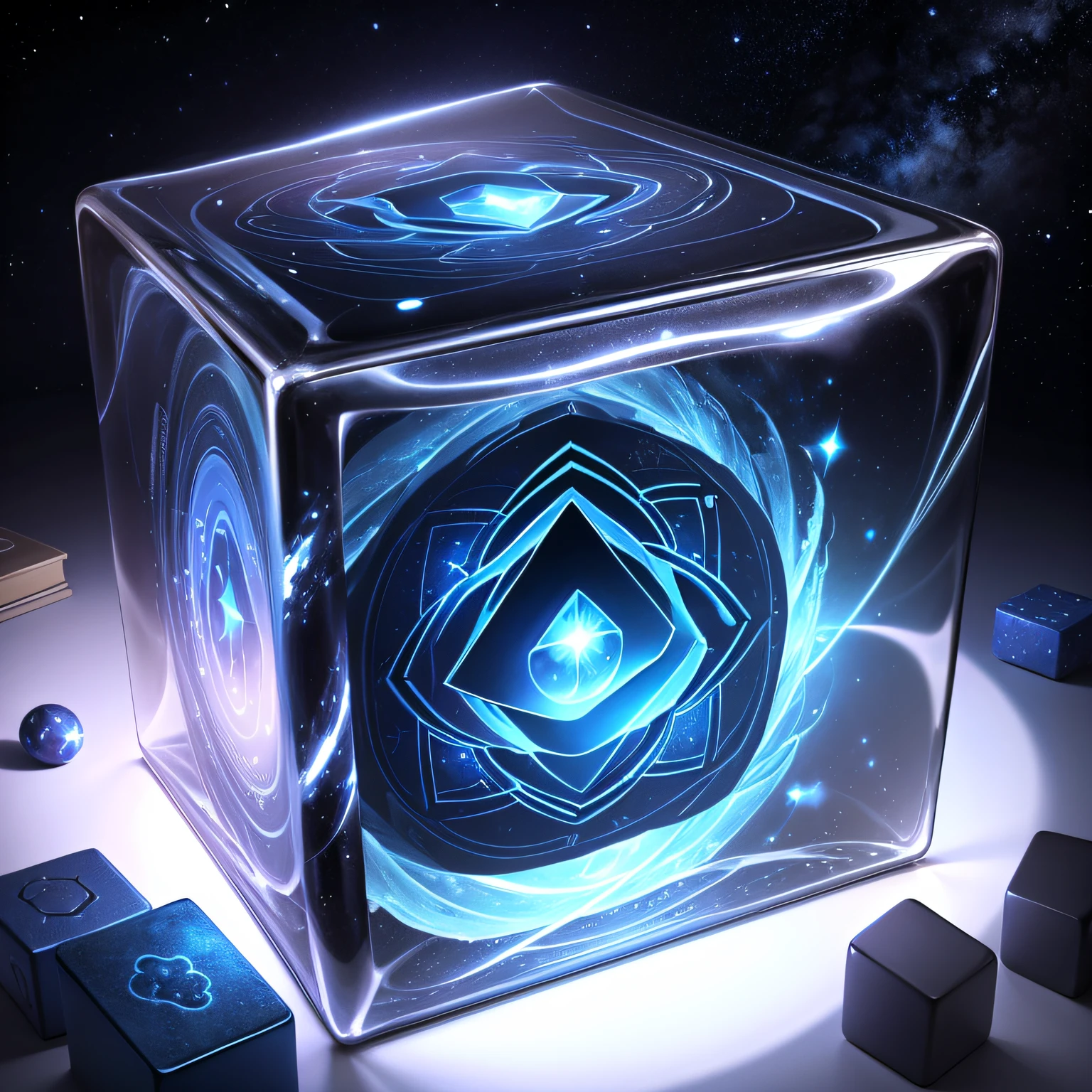 Starcloud,sacred place,A cube with a blue pattern --auto