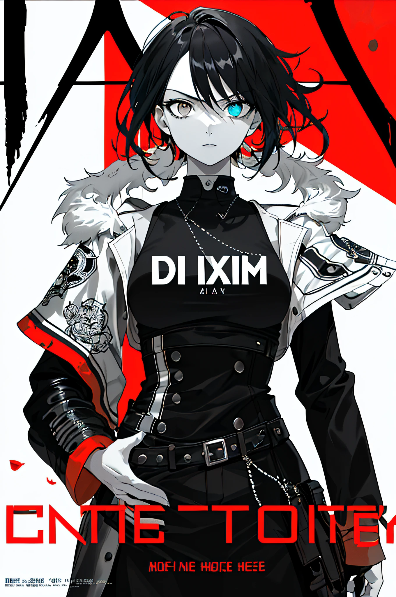 ((((dramatic))), (((gritty))), (((intense))) film poster featuring a young woman as the central character. She stands confidently in the center of the poster, wearing a stylish and edgy outfit, with a determined expression on her face. The background is dark and gritty, with a sense of danger and intensity. The text is bold and attention-grabbing, with a catchy tagline that adds to the overall feeling of drama and excitement. The color palette is mainly dark with splashes of vibrant colors, giving the poster a dynamic and visually striking appearance,tachi-e
(magazine:1.3), (cover-style:1.3), fashionable, woman, vibrant, outfit, posing, front, colorful, dynamic, background, elements, confident, expression, holding, statement, accessory, majestic, coiled, around, touch, scene, text, cover, bold, attention-grabbing, title, stylish, font, catchy, headline, larger, striking, modern, trendy, focus, fashion,