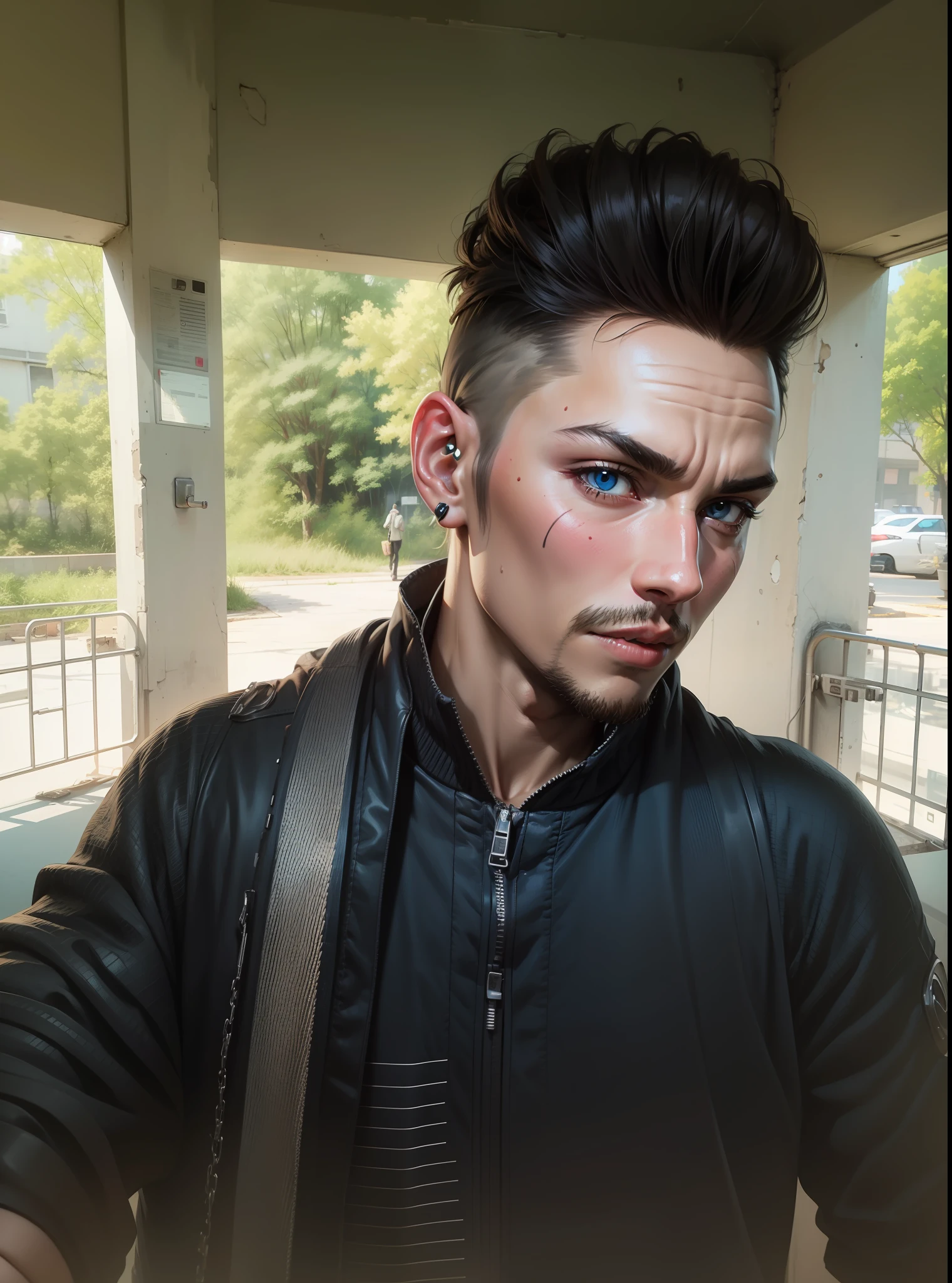 Anime real face ultra hd cyberpunk background