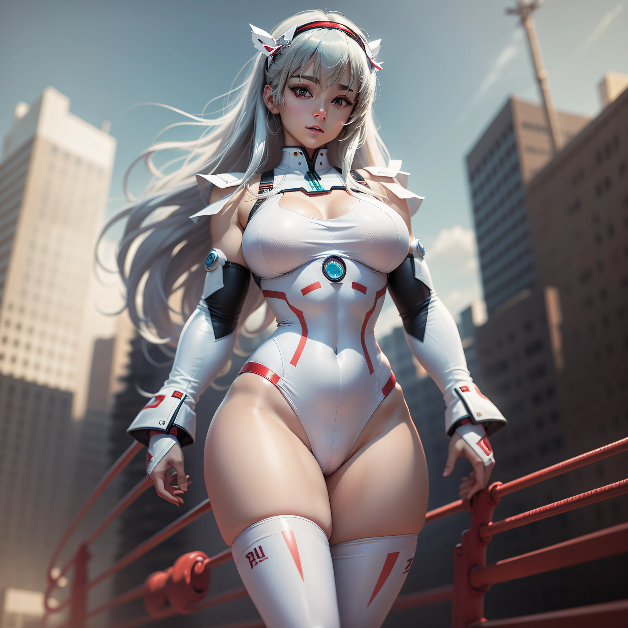 ayanami rei,Rei Ayanami(ayanami rei),ayanami rei,Ayanami Zero,High- sharpness, high high quality, Detailed face, detailed body render,fat hips, Be red in the face, Thick thighs and thin calves,Huge ass,Bigchest,perspired,Feminine abs,a matural female