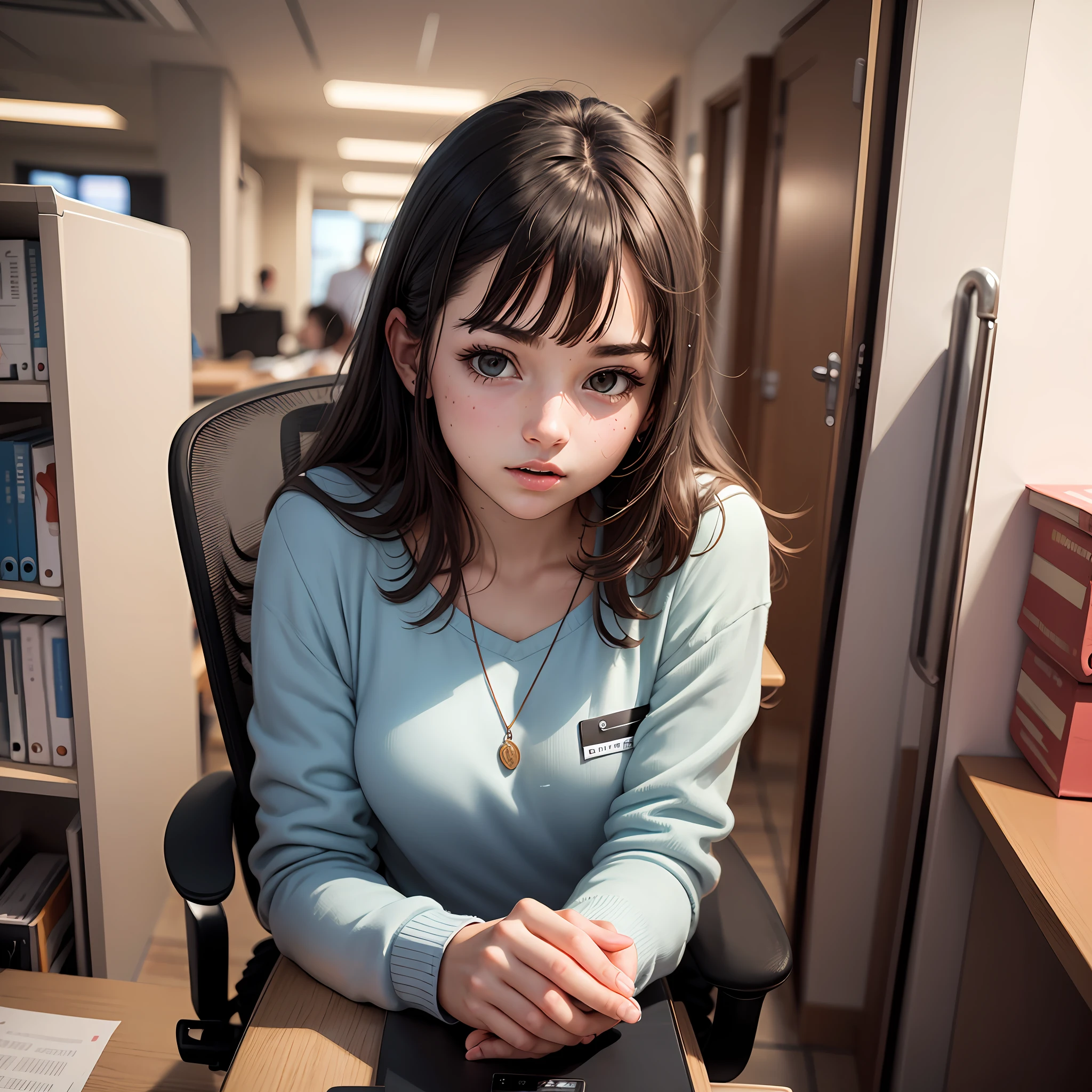 Teenage girl in the office --auto