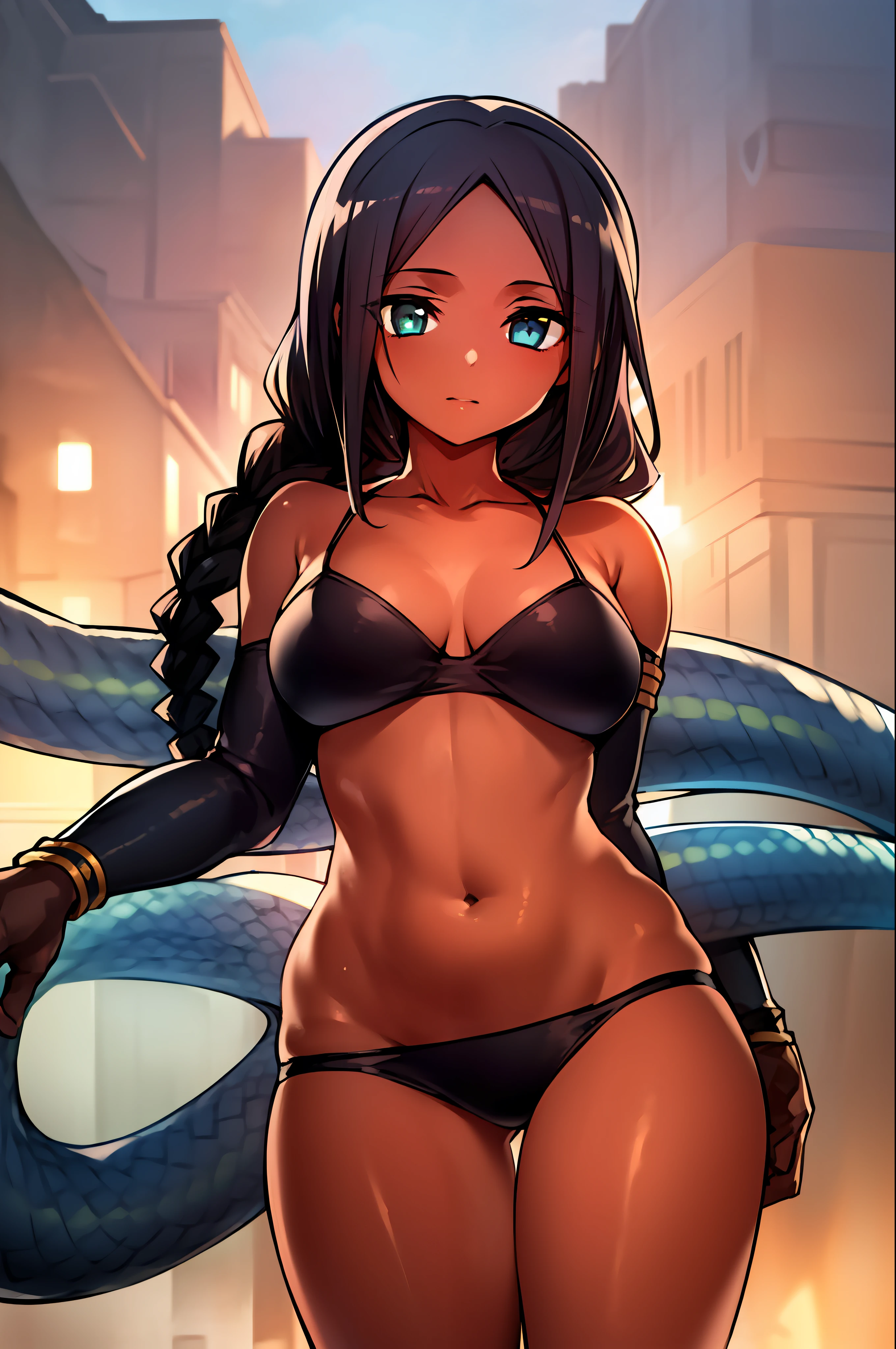 obra-prima, melhor qualidade, 1girl, fundo bonito, (body curvy, corpo carnudo), (meias pretas com ligaduras), boas pernas, good hands, sentado, bunbun, olhos bonitos, sbikini, bunbun, olhos roxos,mulher negra,plaits
