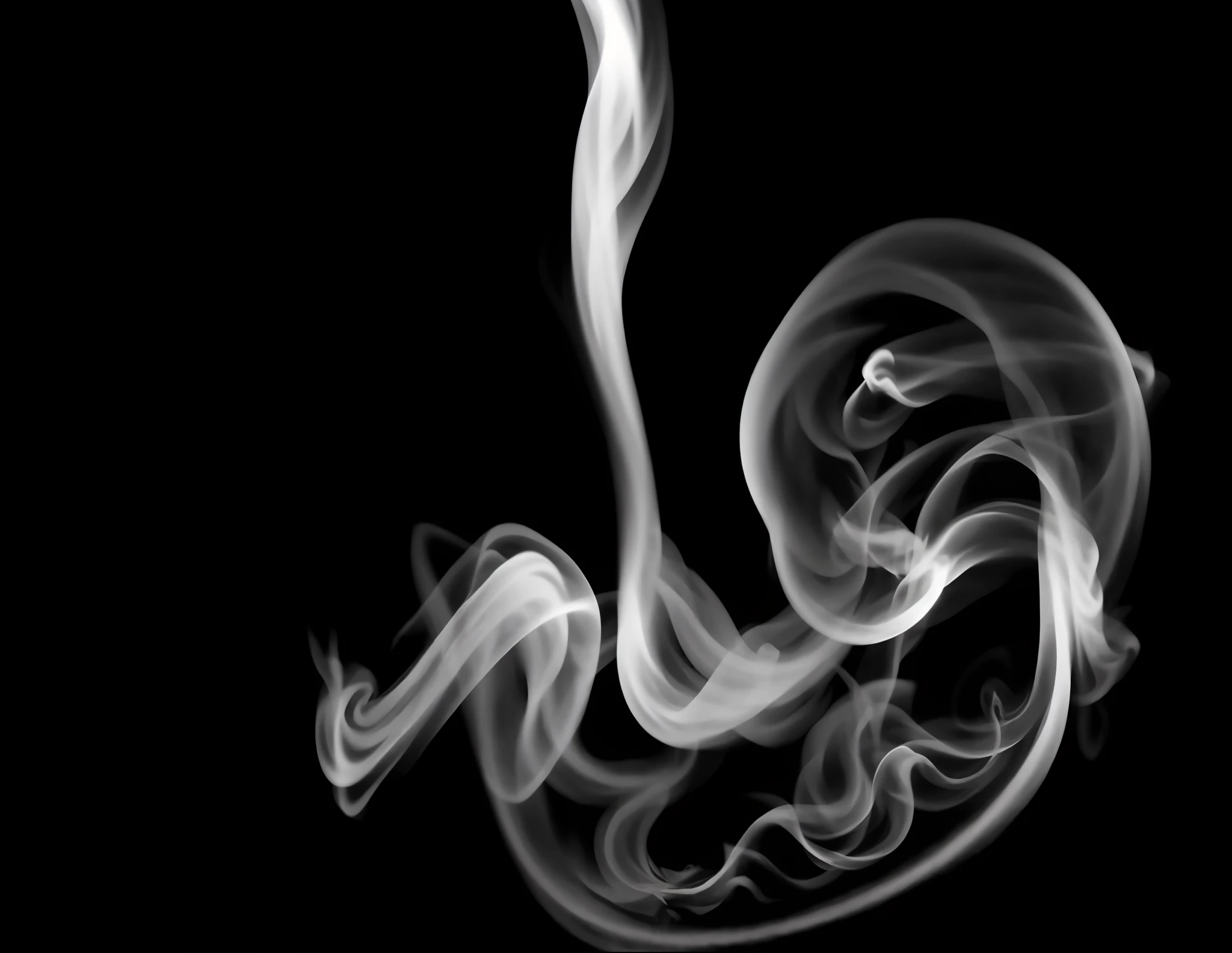 Smoke swirling in the air on black background, swirly smoke, Swirls of smoke, Swirls of smoke, wispy tendrils of smoke, liquid smoke twisting, Spiral smoke, Wisps of swirling smoke, Smoke art, Swirling smoke, Spooky smoke, smoke tendrils, gentle smoke effect, Swirling smoke shape