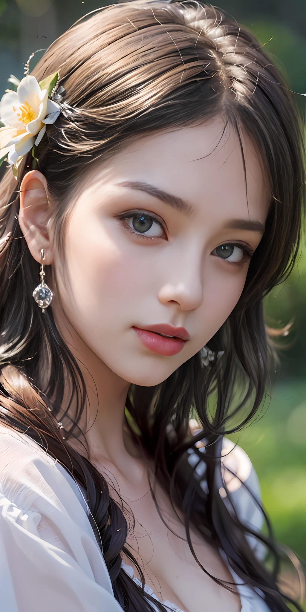 (a 18 year old girl:1.3), 独奏, (((extra detailed face)))), ((extremely detailed eye and face)))), beautiful finely detailed eyes, ultra-detailliert, Beautiful and beautiful, Beautiful fece, masterpiece, top-quality, Original, masterpiece, ultra fine photos, top-quality, 超A high resolution, Realistic realism, sunlights, Amazing beauty,, delicated face, Vibrant eyes, (from the front side)、A detailed face、highlydetailed skin、realistic skin detail、Visible Pore、Clear focus、Volumetric fog、8K UHD、Digital SLR、hightquality、film grains、fair white skin、