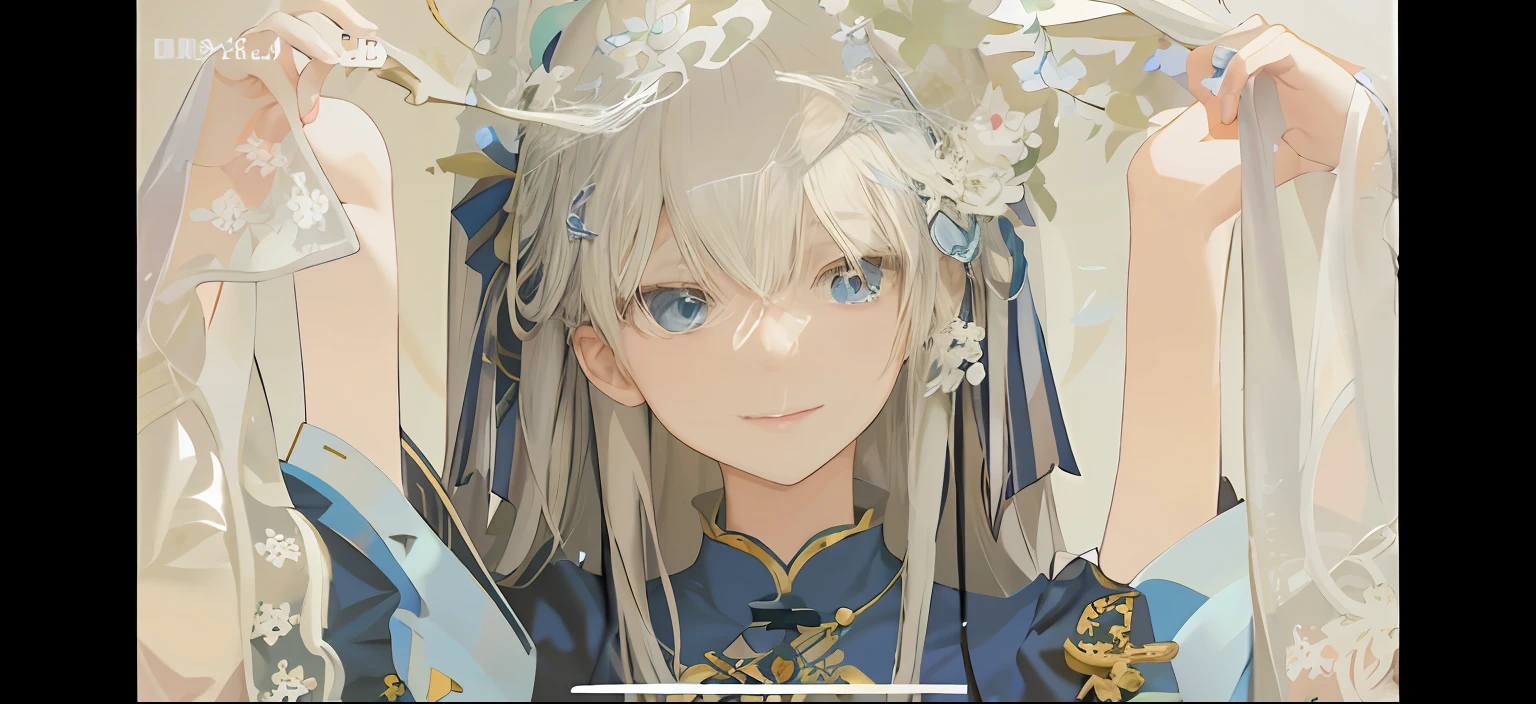 Anime girl with long hair blue dress holding white umbrella, from girls frontline, girls frontline style, Guviz, anime style like fate/stay night, inspired by Ma Yuanyu, intricate ornate anime cgi style, Guviz-style artwork, Fine details. Girl Front, Girls Frontline CG, Palace ， A girl in Hanfu