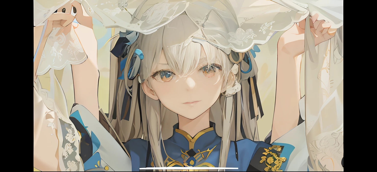 Anime girl with long hair blue dress holding white umbrella, from girls frontline, girls frontline style, Guviz, anime style like fate/stay night, inspired by Ma Yuanyu, intricate ornate anime cgi style, Guviz-style artwork, Fine details. Girl Front, Girls Frontline CG, Palace , A girl in Hanfu