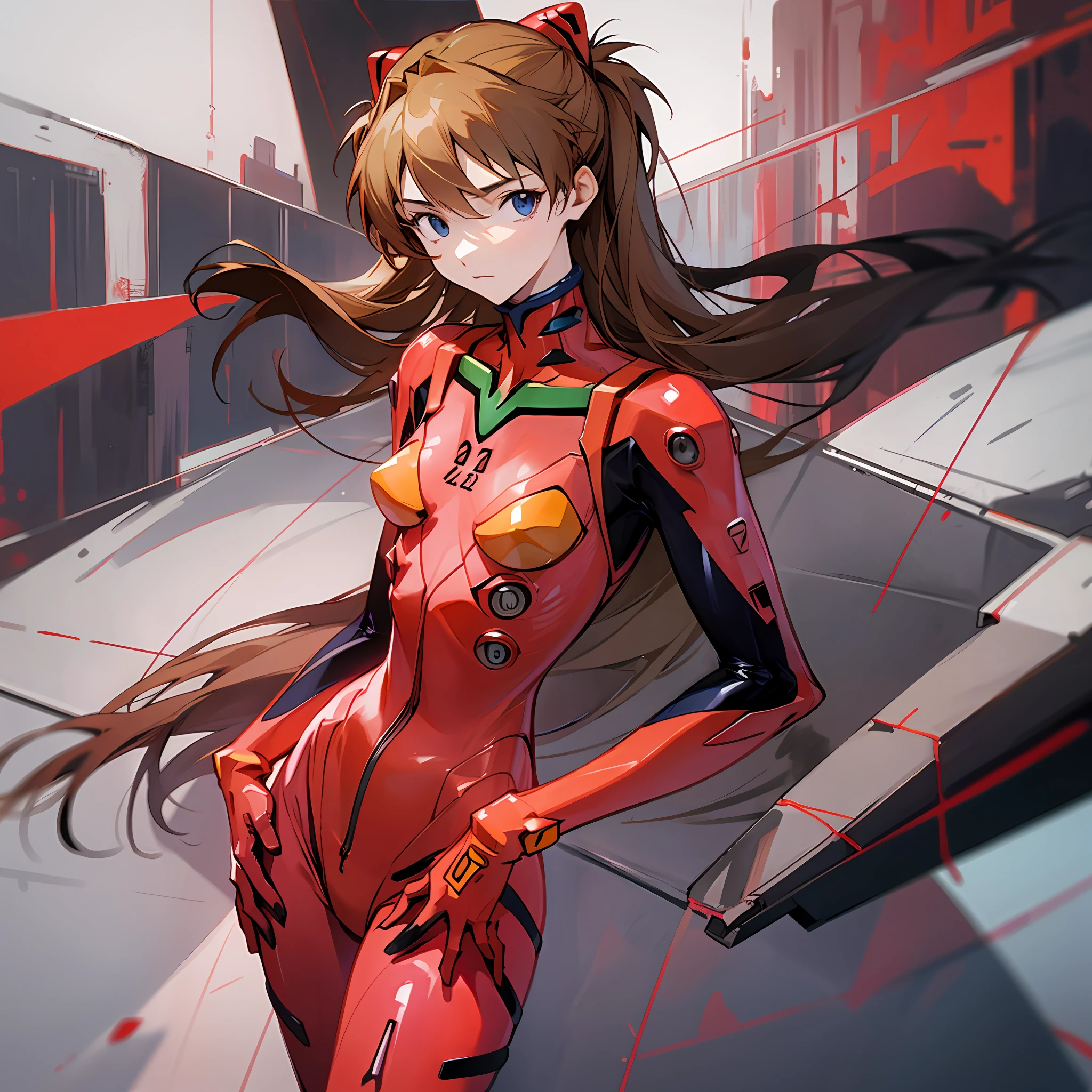 1 girl, Asuka, red clothes, Evangelion