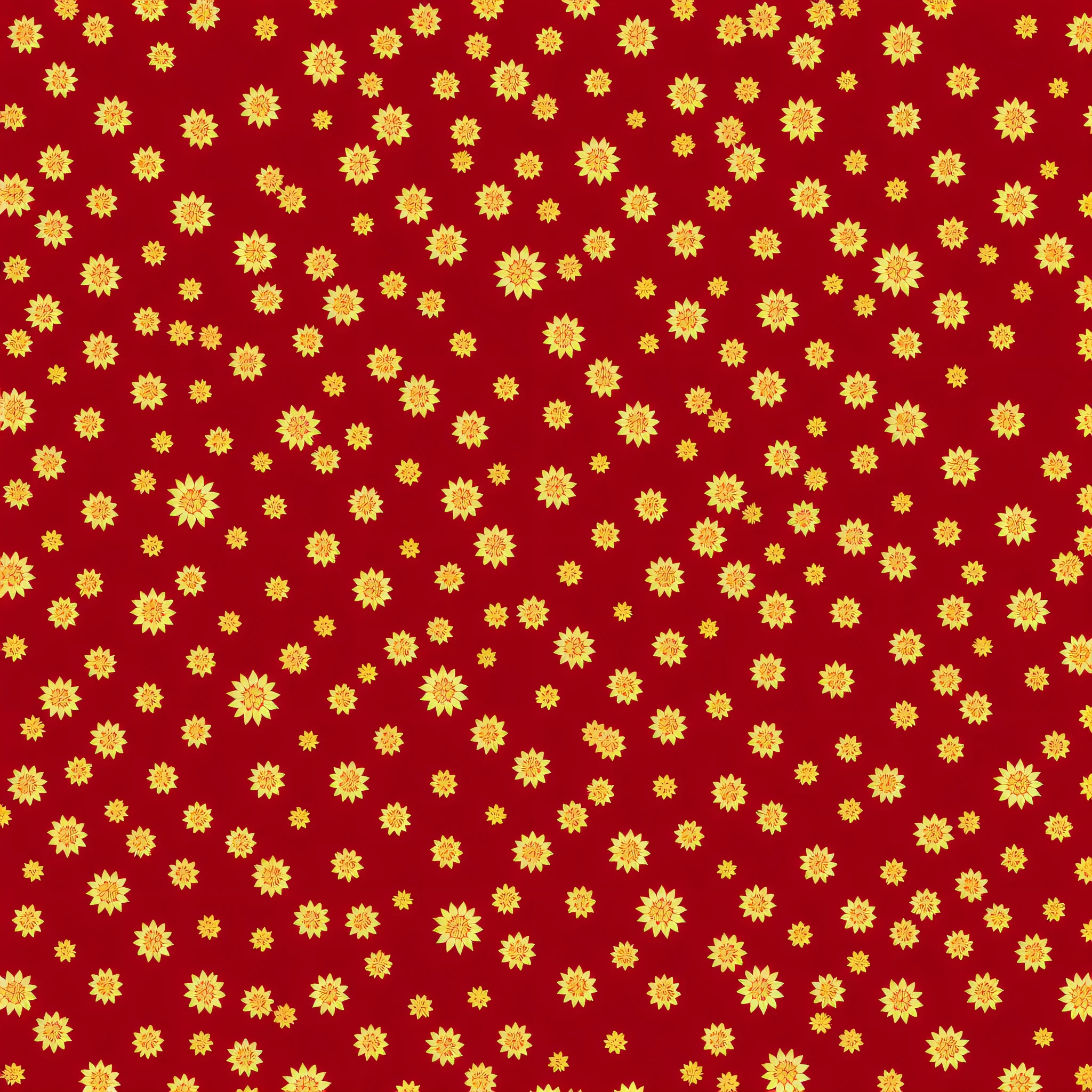 pattern, 2k, 2d, lotus flowers, indian red color, white color, black color, neon yellow grenn colors, with white background --auto