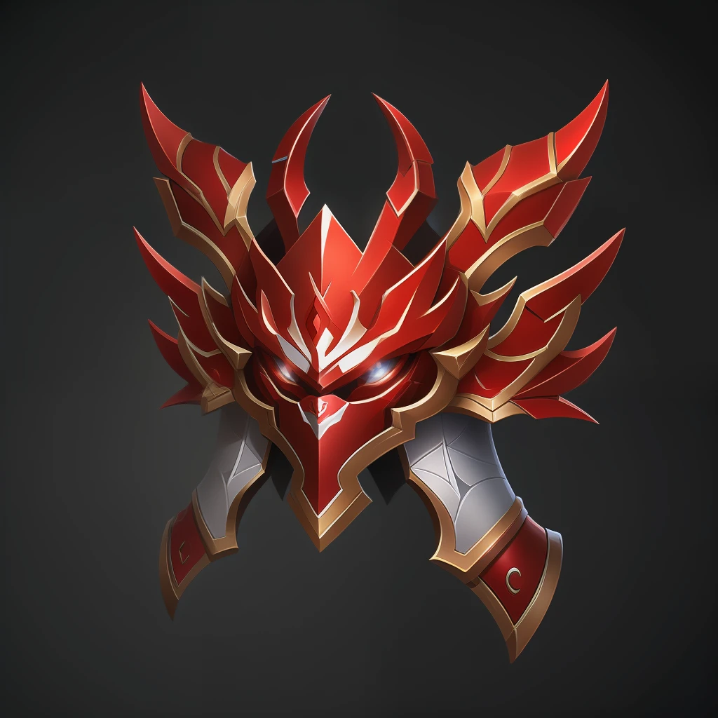 tmasterpiece，high high quality，A high resolution，The highest resolution game icon，With intricate details and the highest quality。There is only one piece of armor made of red and black titanium steel，The surface of the armor has patterns and scratches，style of league of legends