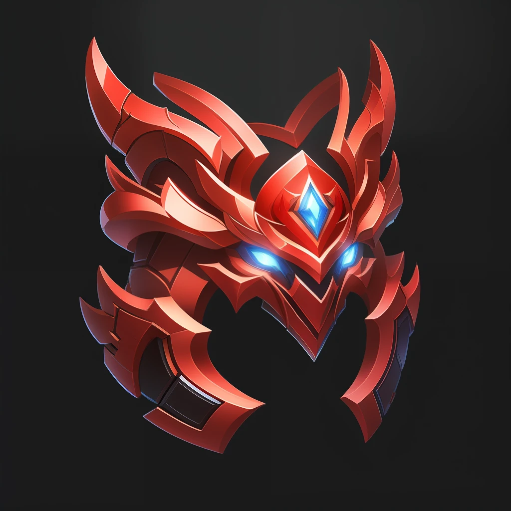 tmasterpiece，high high quality，A high resolution，The highest resolution game icon，With intricate details and the highest quality。There is only one piece of armor made of red and black titanium steel，The surface of the armor has patterns and scratches，style of league of legends