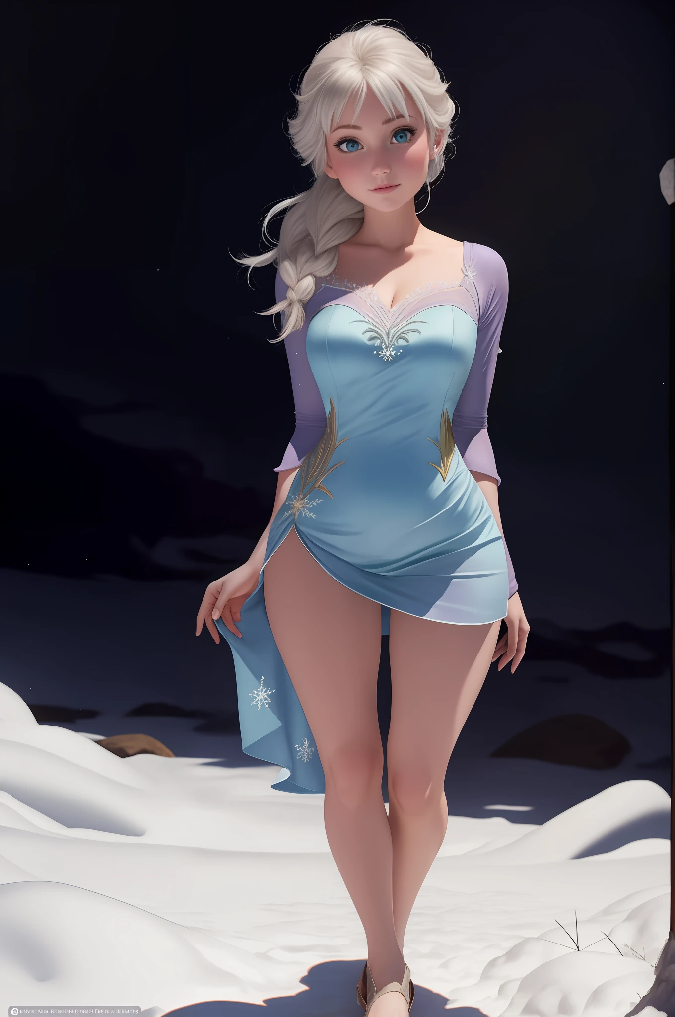 Beautiful Anna from Frozen in short dress