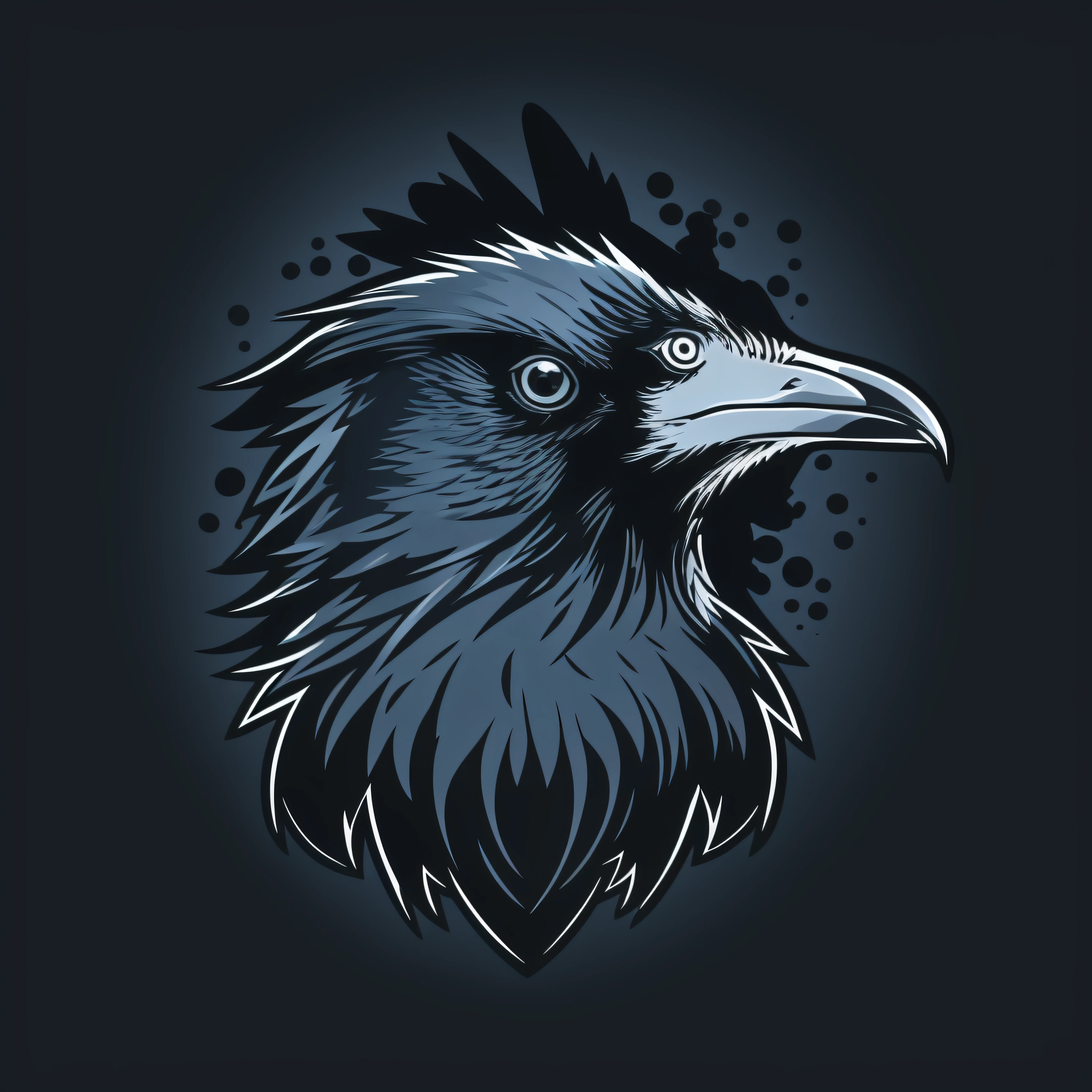 a logo of a jackdaw bird, esports logo, twitch streamer