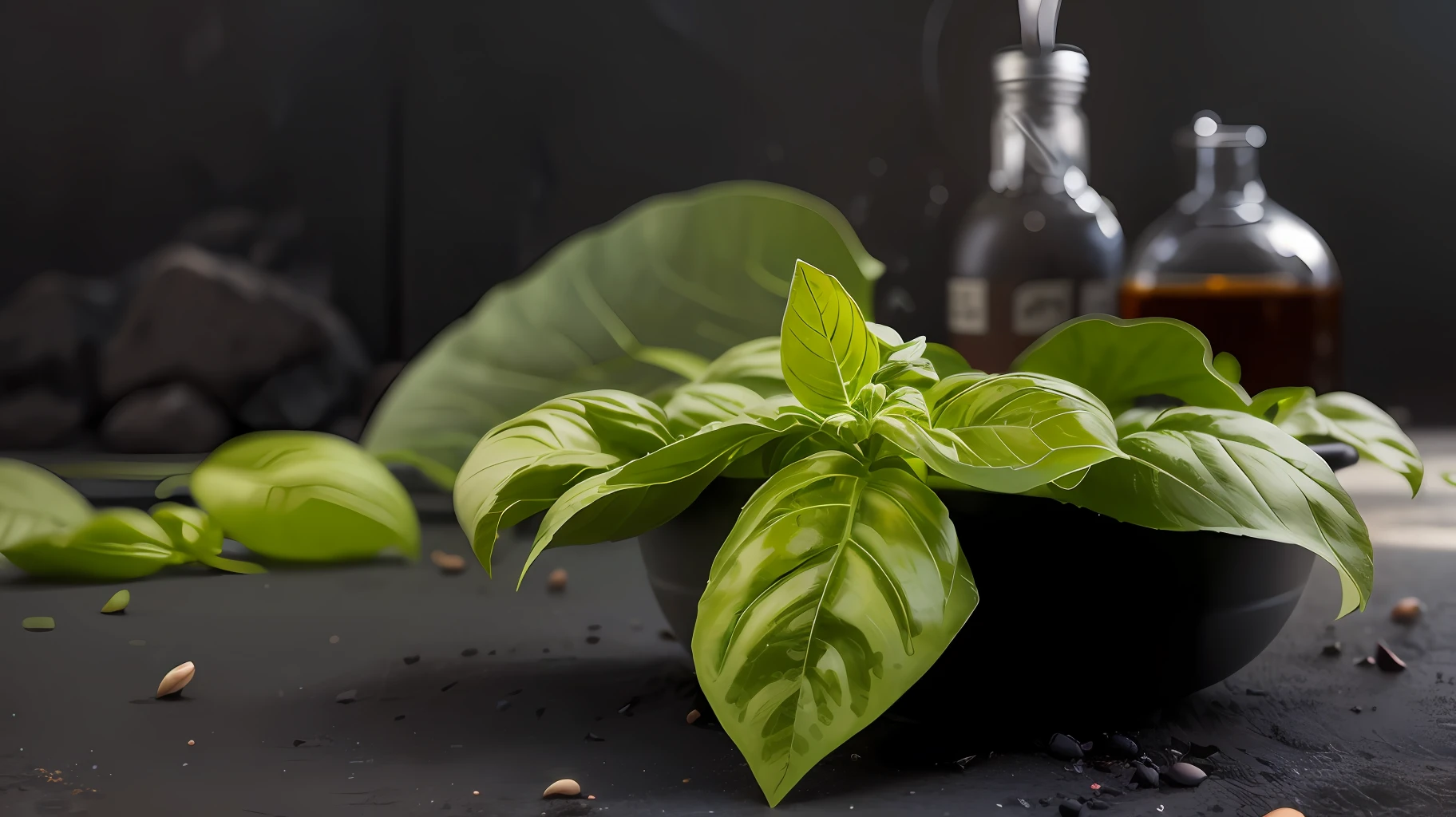 basil, erva medicinal, basil leaves, basil plant, basil herb, linda planta, spades, naturais, natureza, nature, linda, fotorrealismo, fotorrealista, ultrahd, 4k, texturasdetalhadas, sombras detalhadas, cores detalhadas, por do sol, sol se pondo, sunset, natureza linda, fundo preto, por do sol, sol se pondo, contraste detalhado, contraste realista, alta resolução, texturas ultra hd, texturas realista, texturas fotorrealistas,