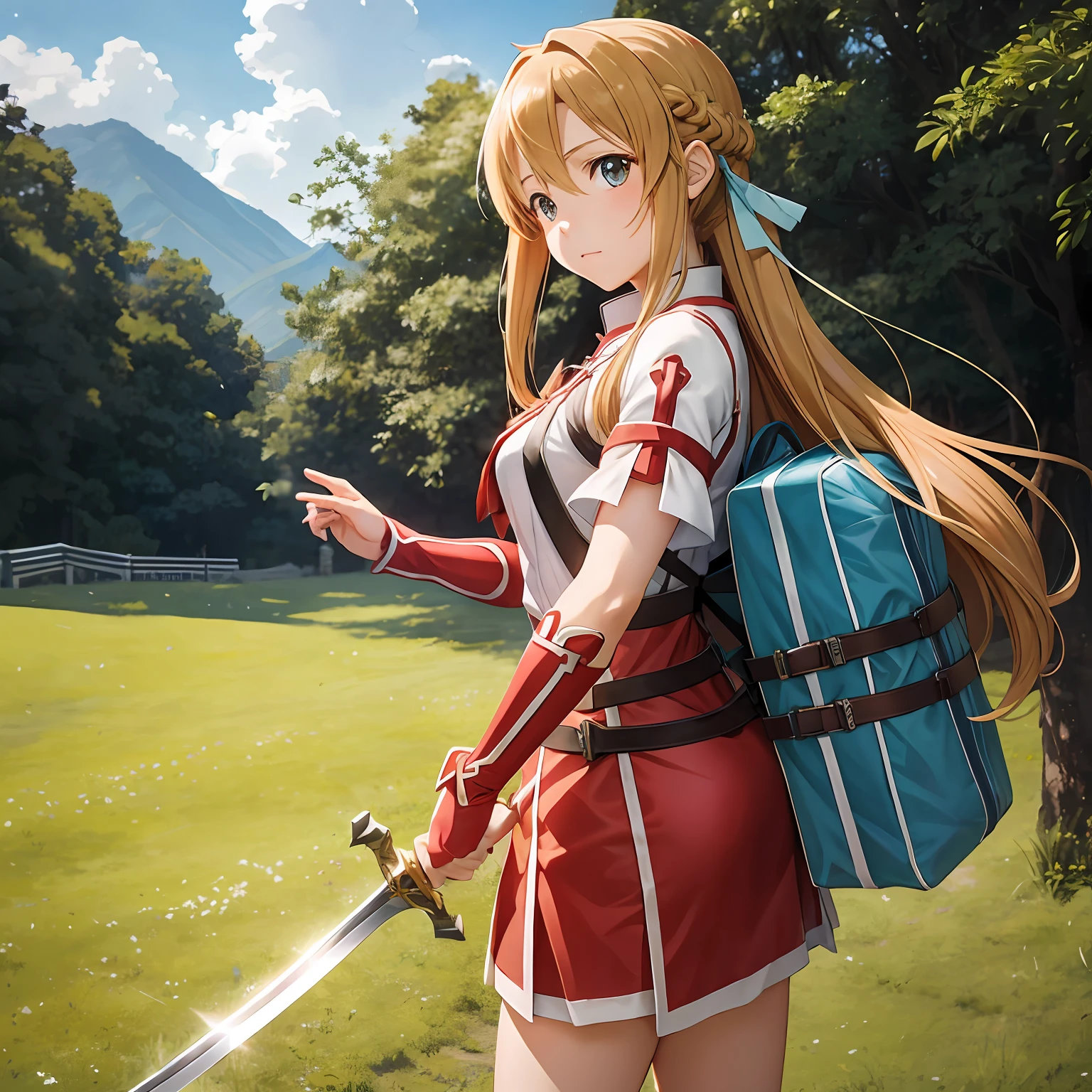 Asuna、sword art online、JK packing、Single horsetail --auto