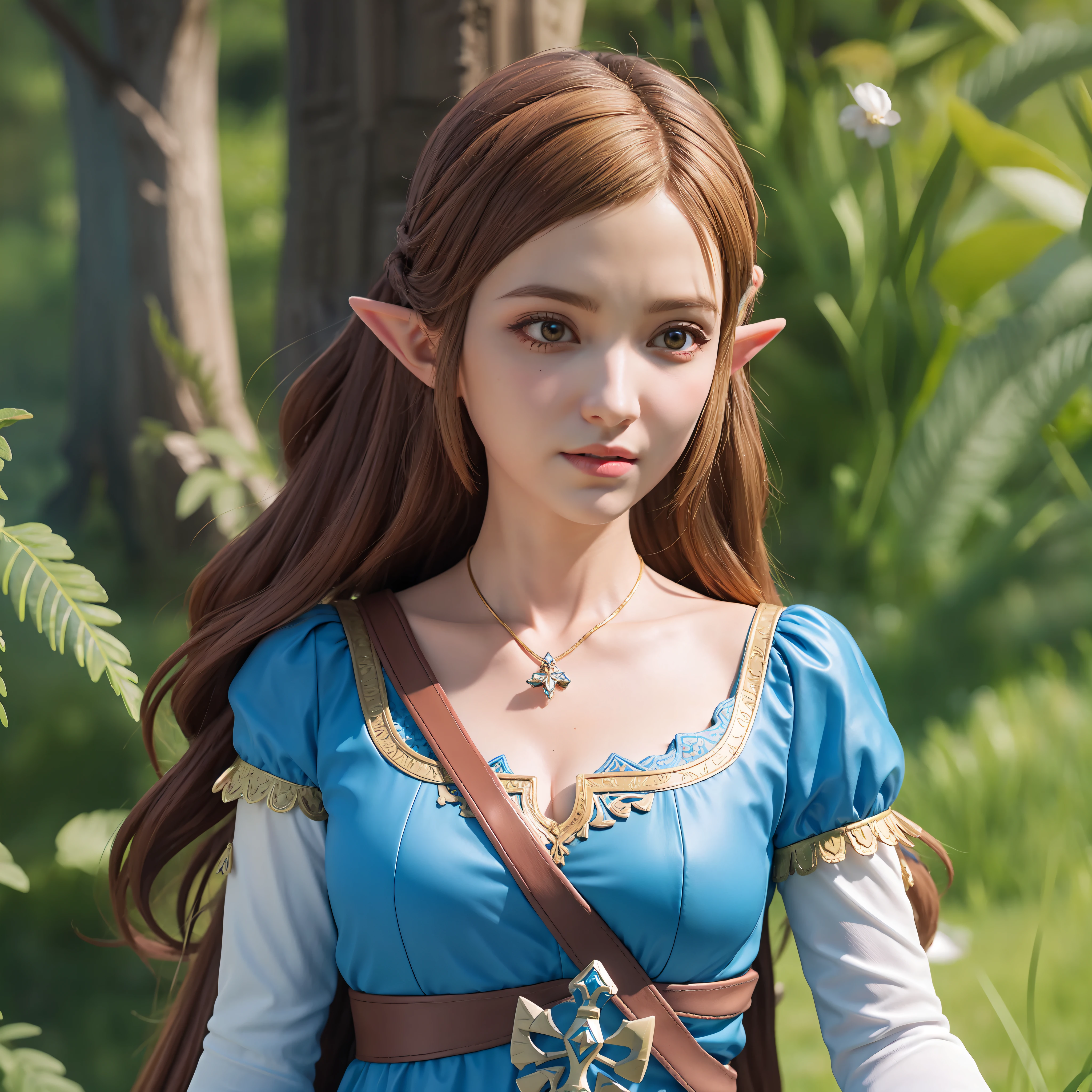 masterpiece, best quality, absurd res, maximum detail, intricate detail, extremely clear, (princess zelda, the legend of zelda: breath of the wild), (detailed background, hyrule castle),