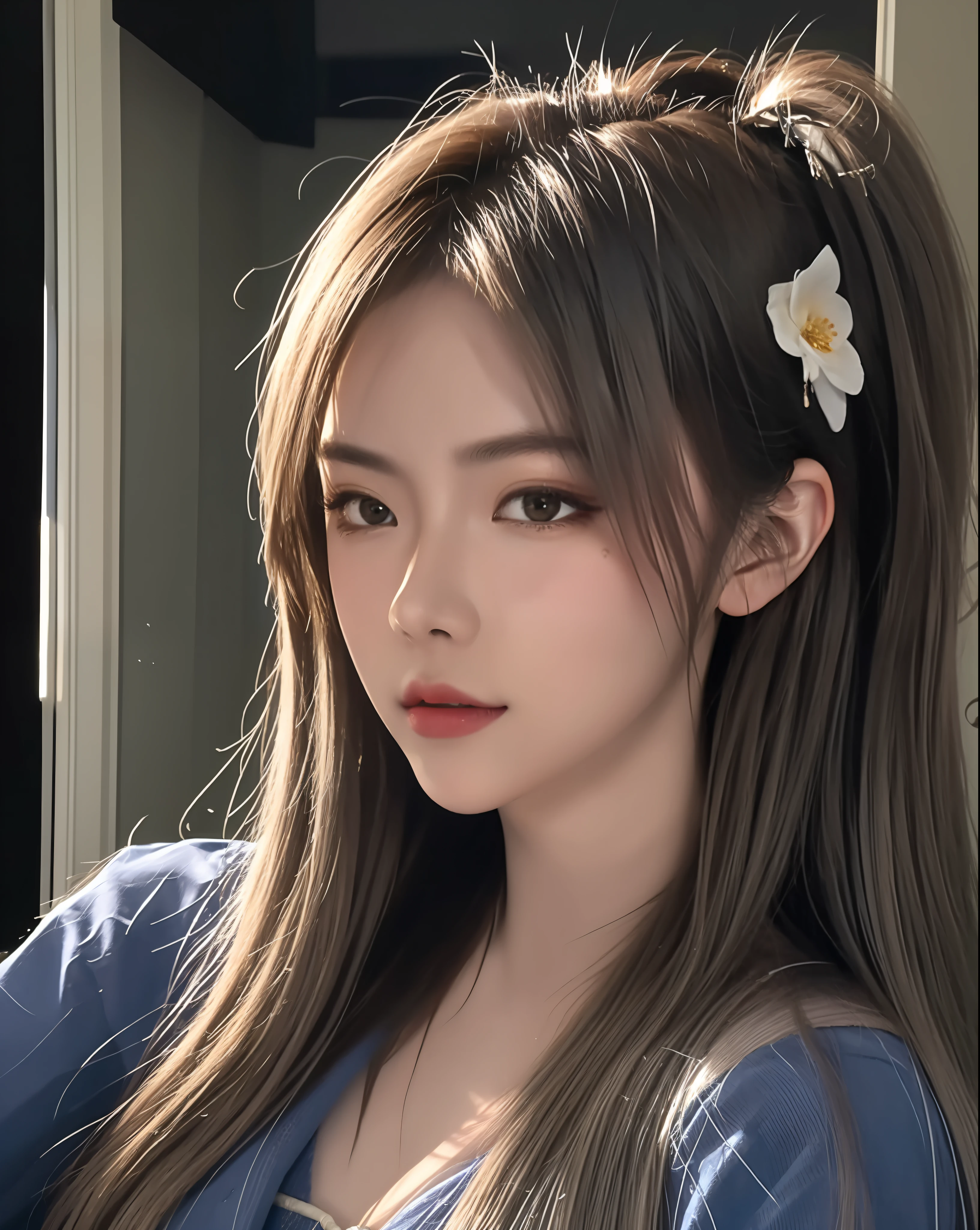 Portrait of a communist woman，Fantasyart，photographrealistic，动态照明，art  stations，poster for，Volumetriclighting，Very detailed faces，4 k''，Award-Awarded，，1girll，in the darkness nigth，deep shading，low tune，Photo of the Republic of China,(formal outfit:1.4),long whitr hair,whaite hair,