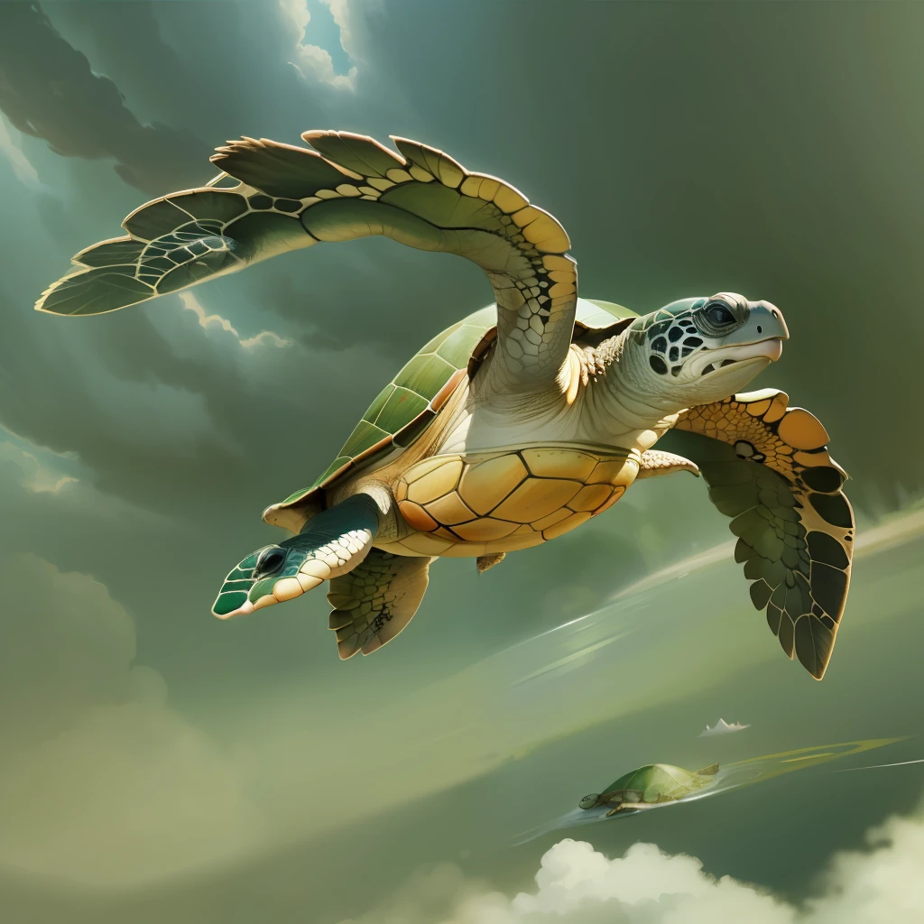 turtle flying