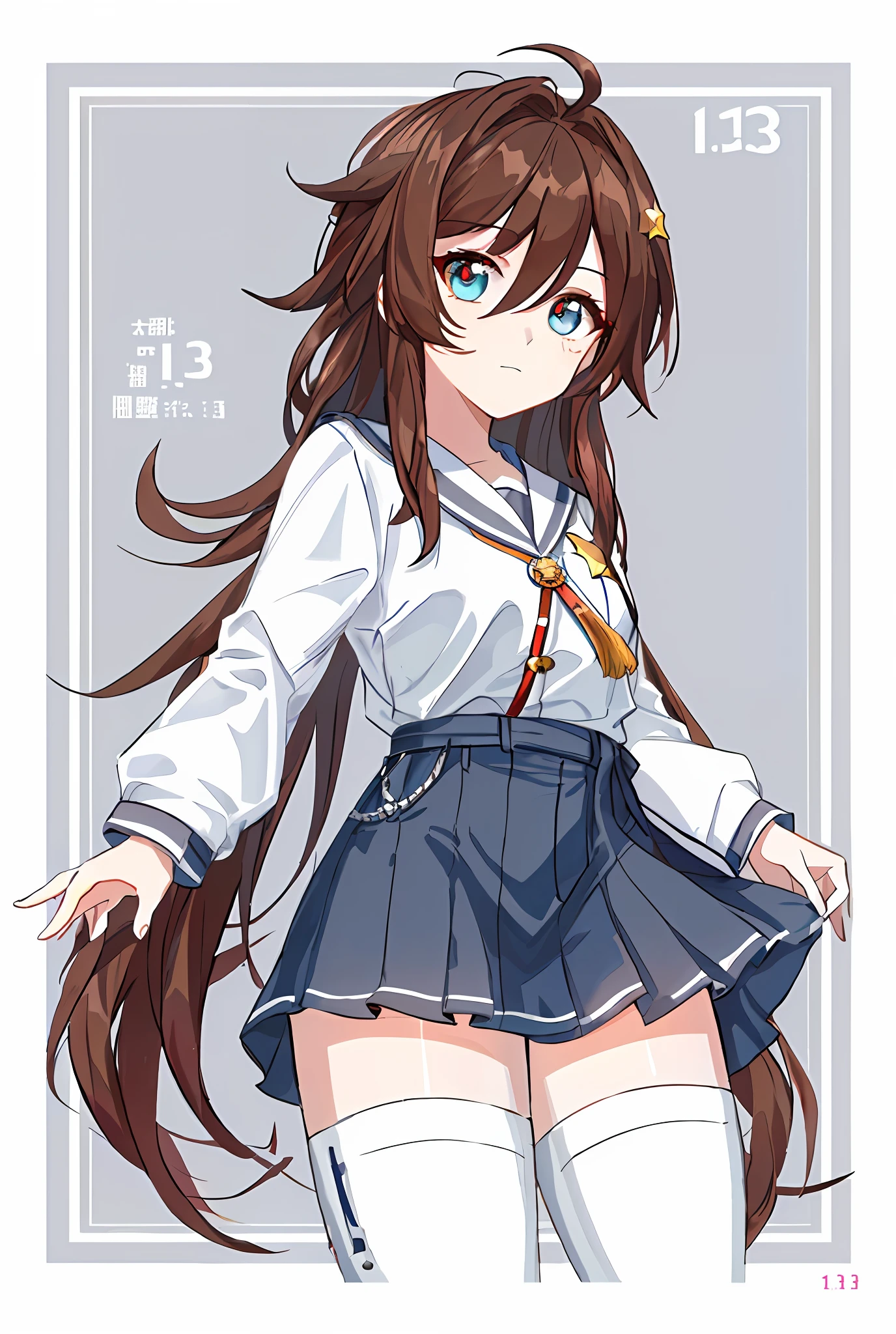 ((masterpiece)),(((best quality))),(character design sheet, same character, front, side, back), illustration, 1 girl, hair color, bangs, hairstyle fax, eyes, environment change scene, Hairstyle Fax, Pose Zitai, Female, Shirt Shangyi, Star, Charturnbetalora, (simple background, white background: 1.3), --6