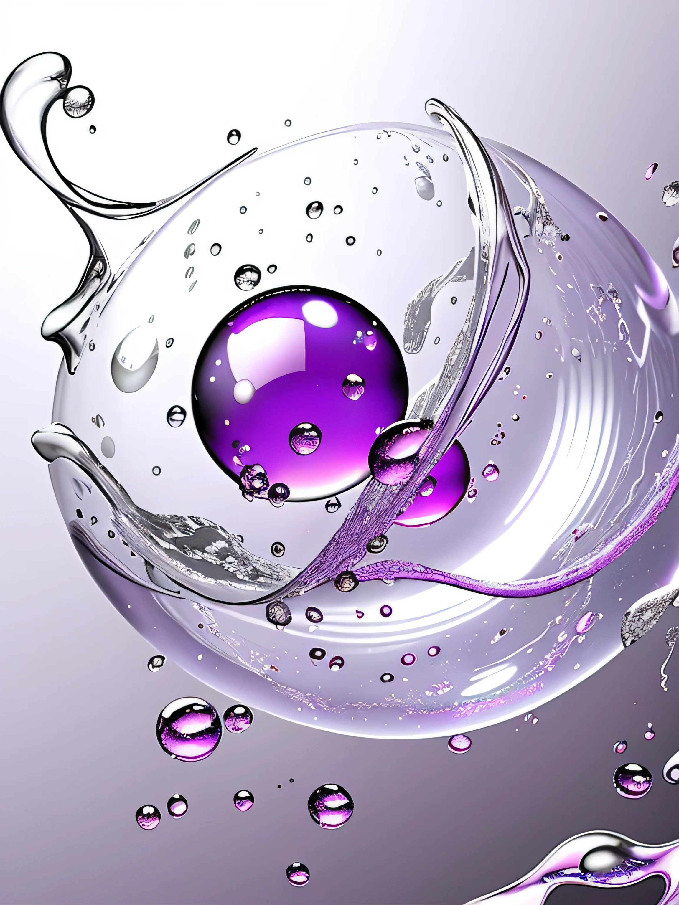 purple Bubbles with waterdroplets in a glass bowl, in the style of glass art, dynamic energy flow, ambient occlusion
luminous spheres, white background, organic formsmuted tones, tinkercore --ar 3:4 --q 5 --s 1000 --iw 2style raw