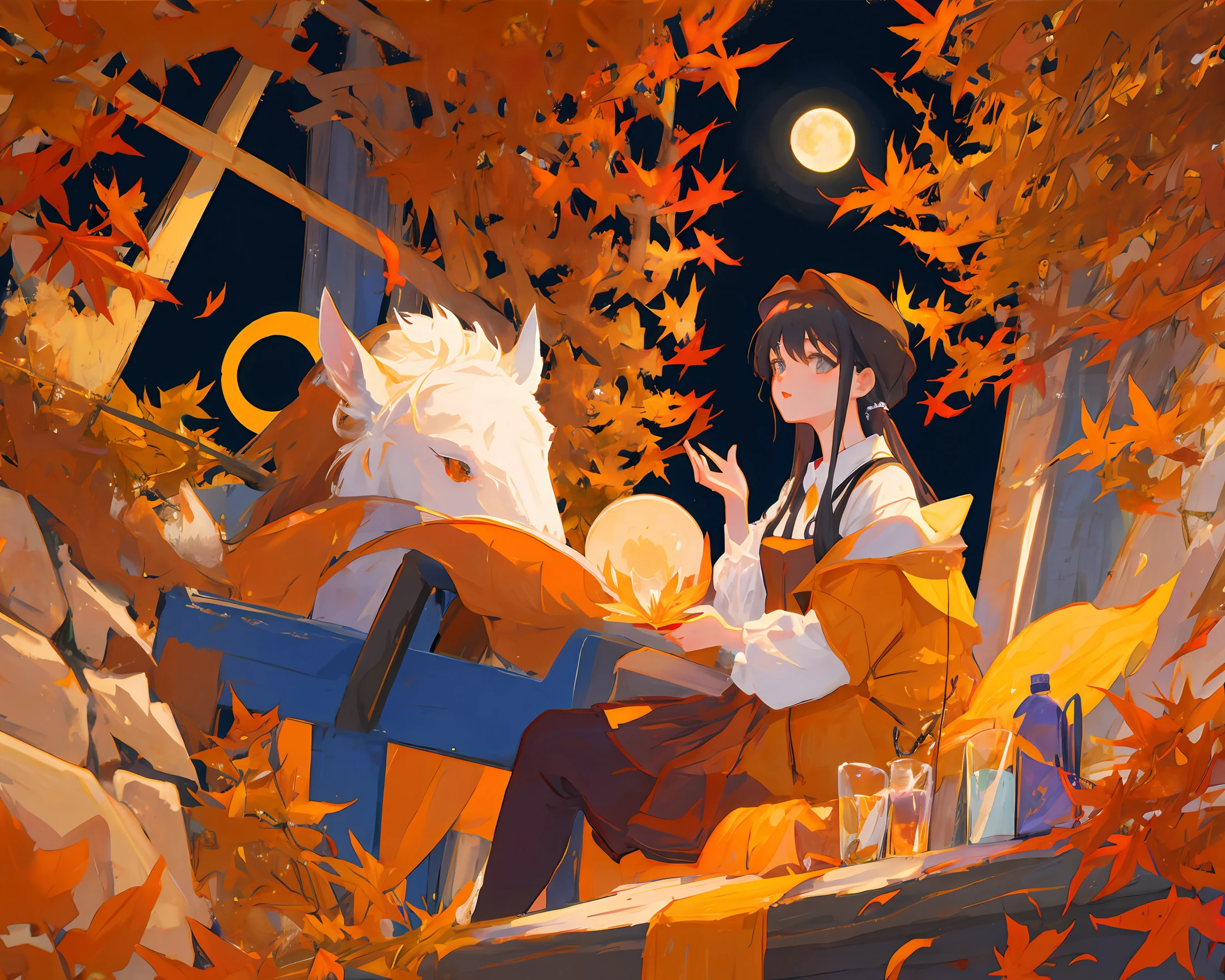 autumnal,Bright colors,themoon,