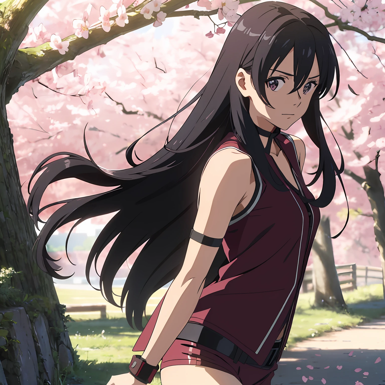akame ga kill chelsea Anime running in the wildness Top-Qualität、extremelydelicateandbeautiful、((A girlis)、11 Jahre alt cherry blossom --auto