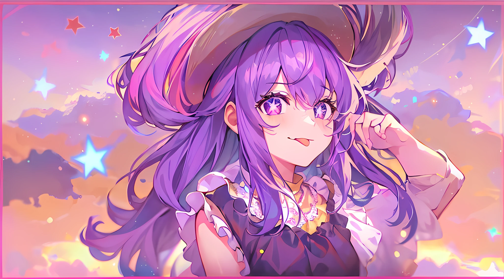 1girl, full body, cowboy shot,
(Rembrandt), illustration, (masterpiece), (best quality), (ultra_detailed), finely detail, (Depth of field),
HshinoAi,gloves, tongue out, tongue, long hair, star \(symbol\), looking at viewer, (purple hair:1.2), purple eyes, upper body, hair ornament, :p, frills, pink shirt, smile, sleeveless, shirt, idol, symbol-shaped pupils, hands up, bangs, one side up, star-shaped pupils, arms up,
dress pull,
Roaring Twenties, isometric, from above, sky, flower, cliff,