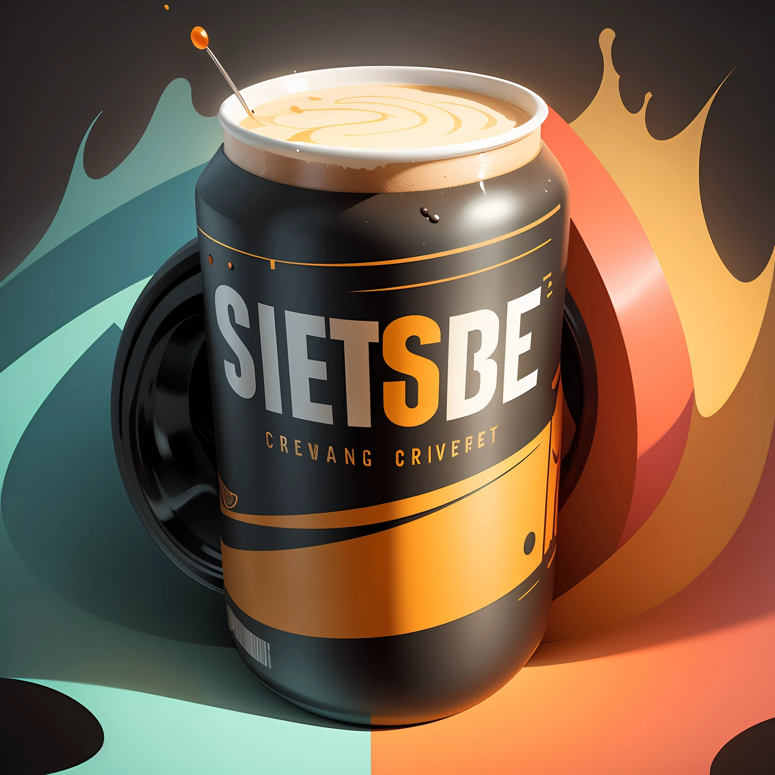 craft beer poster design with abstract background in vector --auto