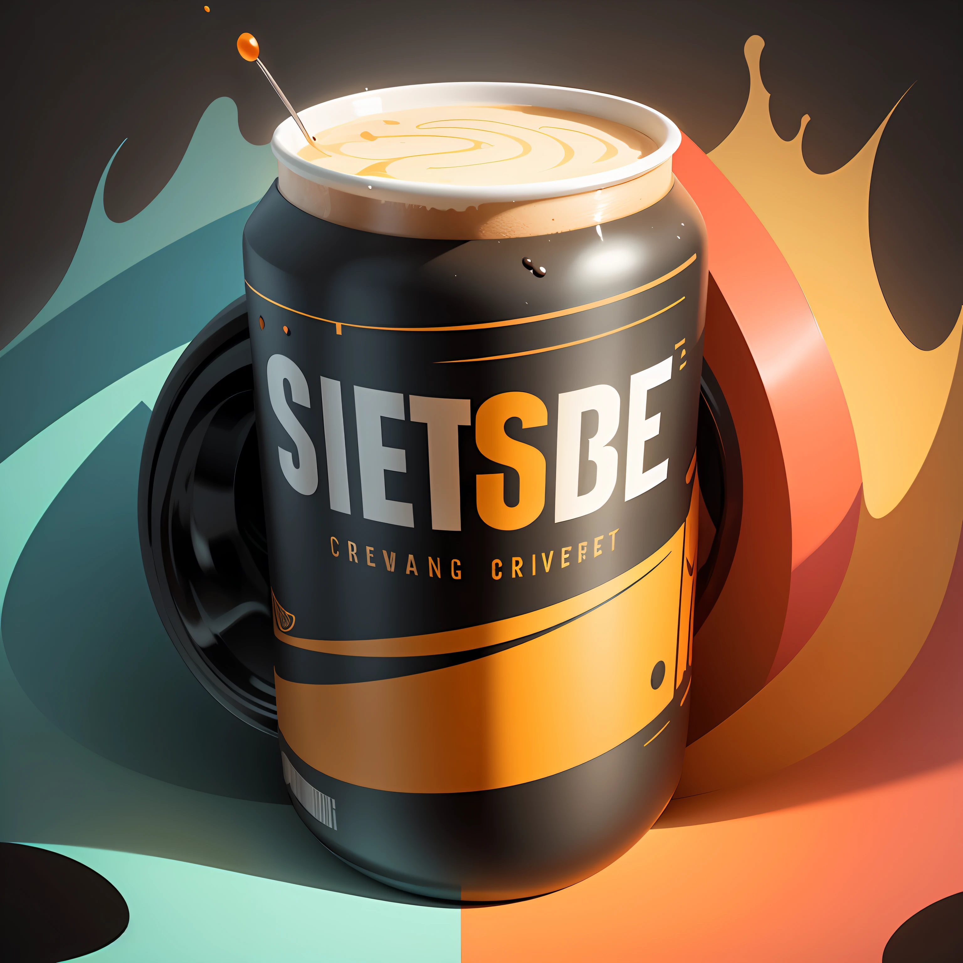 craft beer poster design with abstract background in vector --auto