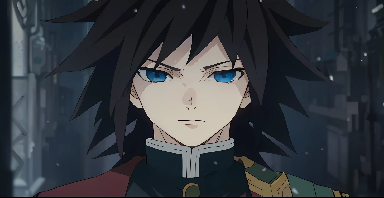 um close up de uma pessoa com cabelo comprido e um casaco, no filme de anime, personagem de anime, personagem de anime masculino, anime detalhado de alta qualidade, anime altamente detalhado, ainda de anime, intrincado estilo cgi anime ornamentado, Captura de tela do filme de anime, Giyu Tomioka, cara bonito na arte demon slayer, estilo anime como destino/noite de estadia, 4k, volumetric lights,