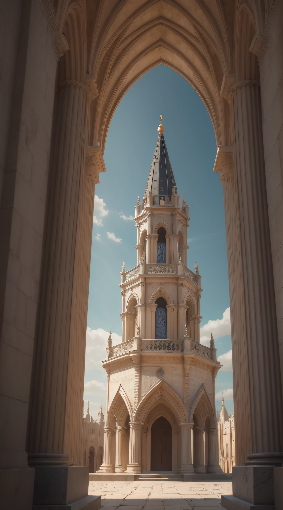 Cinematic, photo, a medium shot of a beautiful elven byzantine gothic tower in a medieval city designed by Alan Lee, grey granite, slender, dome, filigree, elegant elaborate complex architecture, medieval architecture, medieval design, photographed with Canon EOS 5D Mark IV, monument, sense of wonder, extremely detailed, realistic textures, artistic