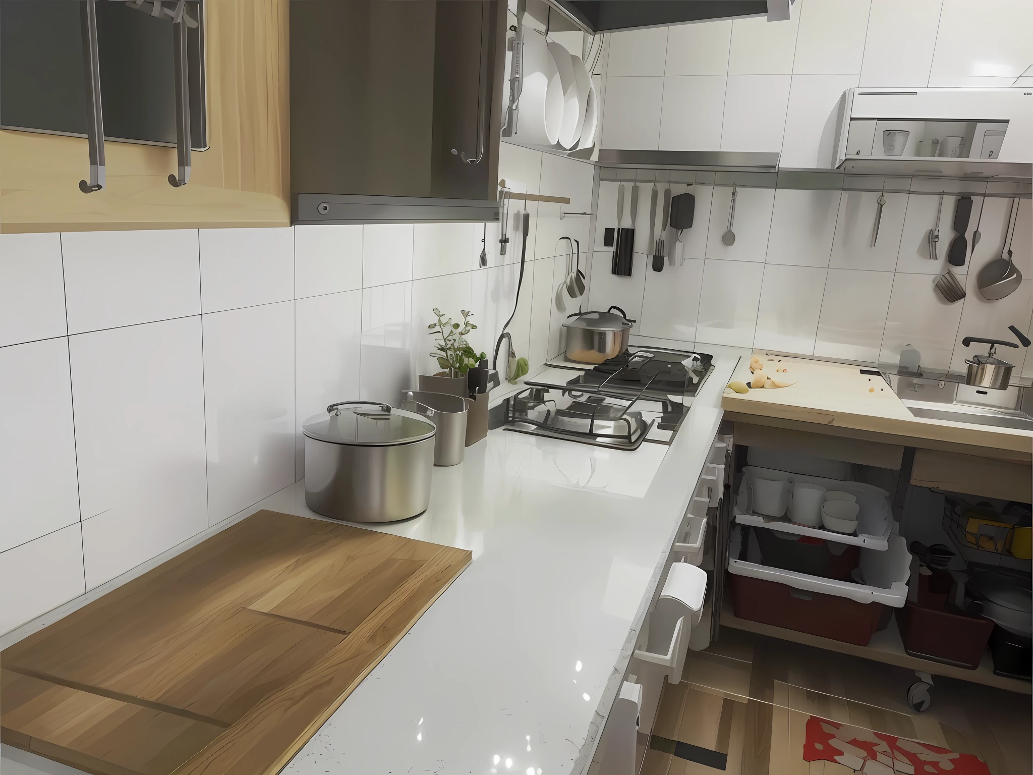 Pubic area is clear，Simple and bright，Clean and generous，take-out，kitchens，Back kitchen