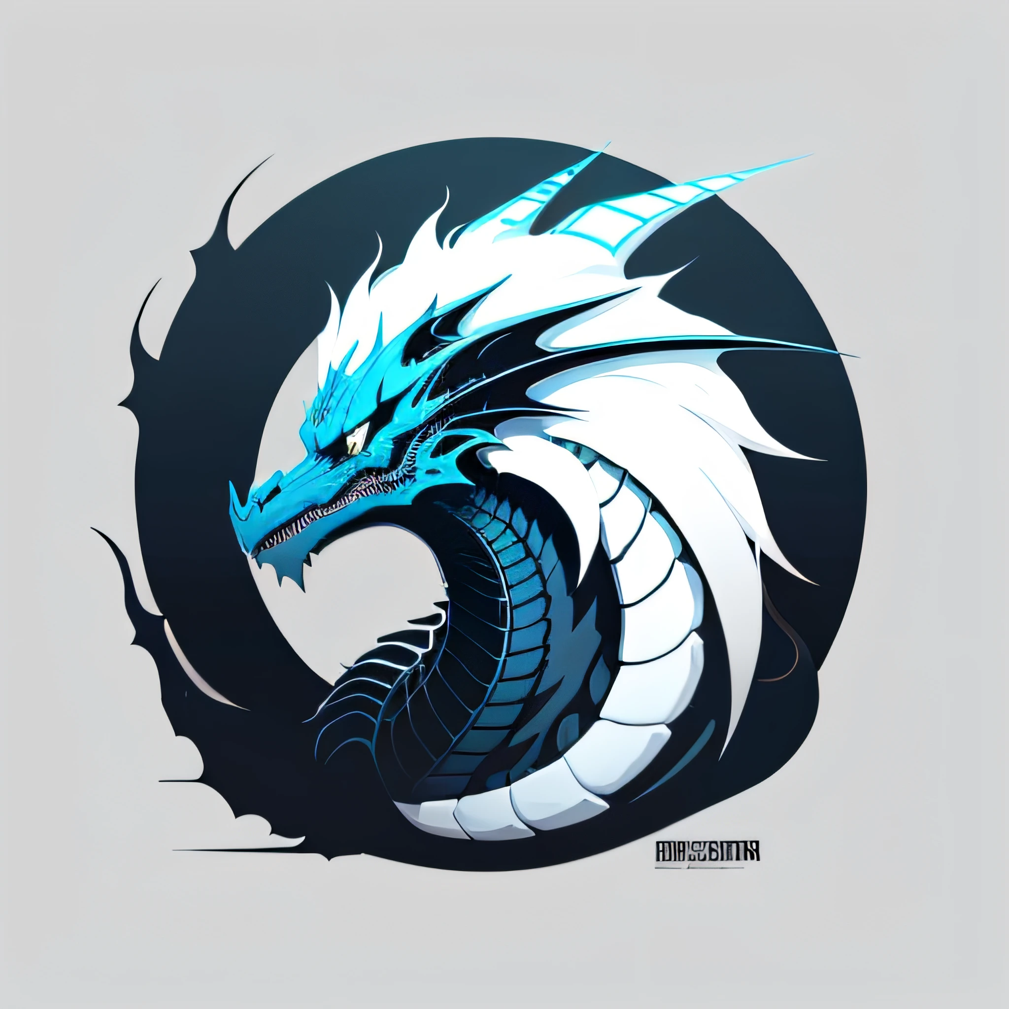 Logo, vector, logo design, vector, simple, flat, icon, minimalismo,  centralizado, A majestic dragon, H.R. Giger. --auto